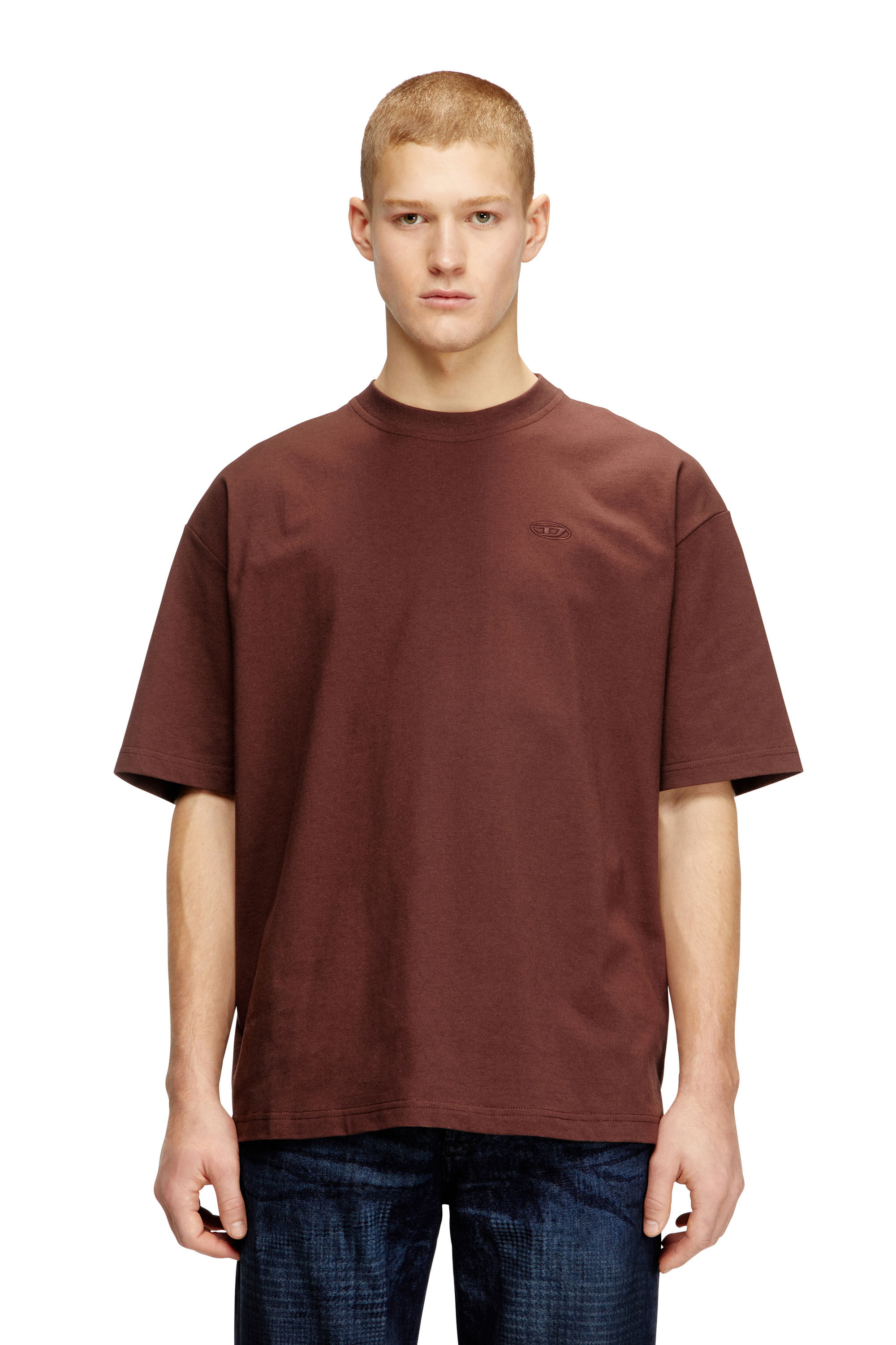 Diesel - T-BOGGY-MEGOVAL-D, Man's T-shirt with maxi oval D embroidery in null - 3