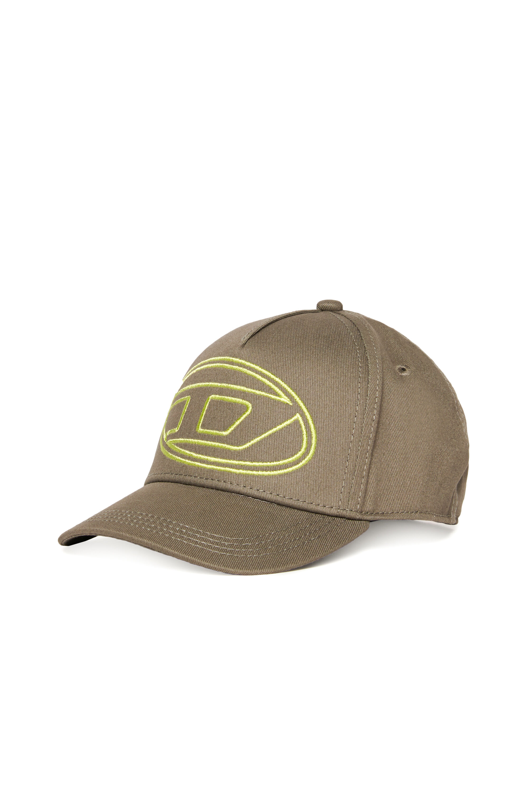 Diesel - FRENDIL, Berretto da baseball con ricamo Oval D Uomo in Grigio - 1
