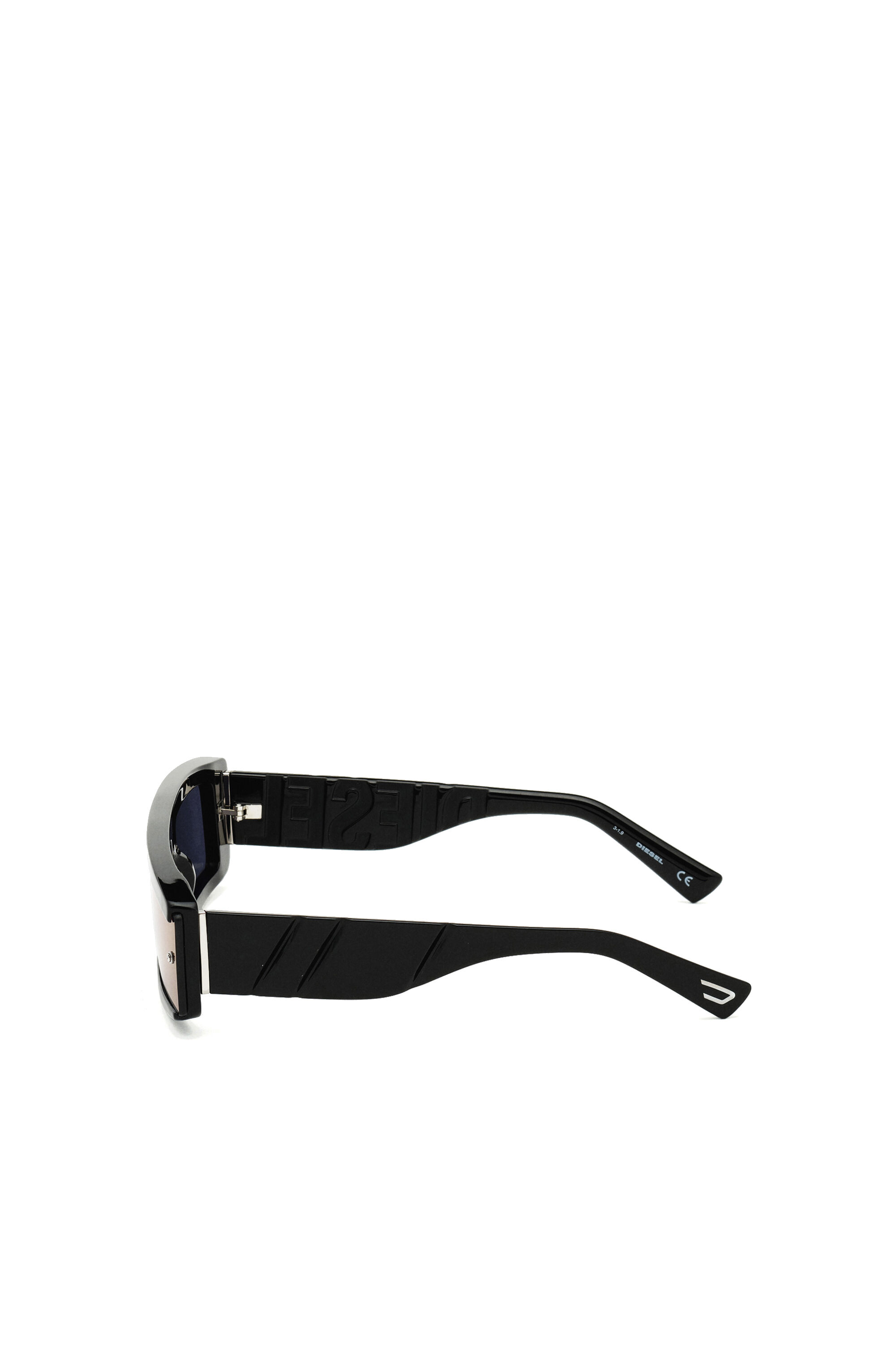 Diesel - DL0318, Mascherina in acetato con lenti a specchio Uomo in Nero - 4