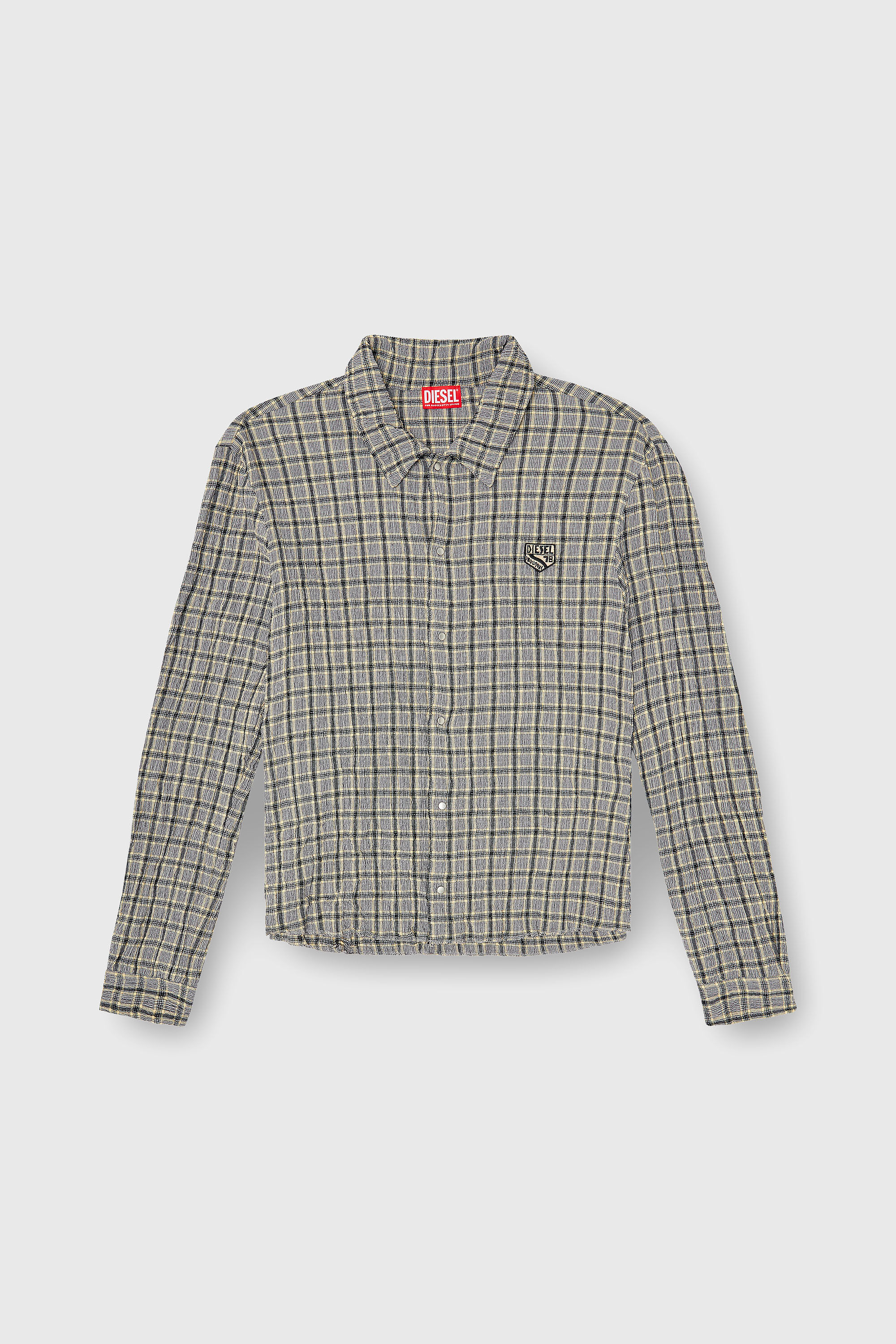 Diesel - S-SEERK, Camicia a quadri effetto seersucker Uomo in Multicolor - 2
