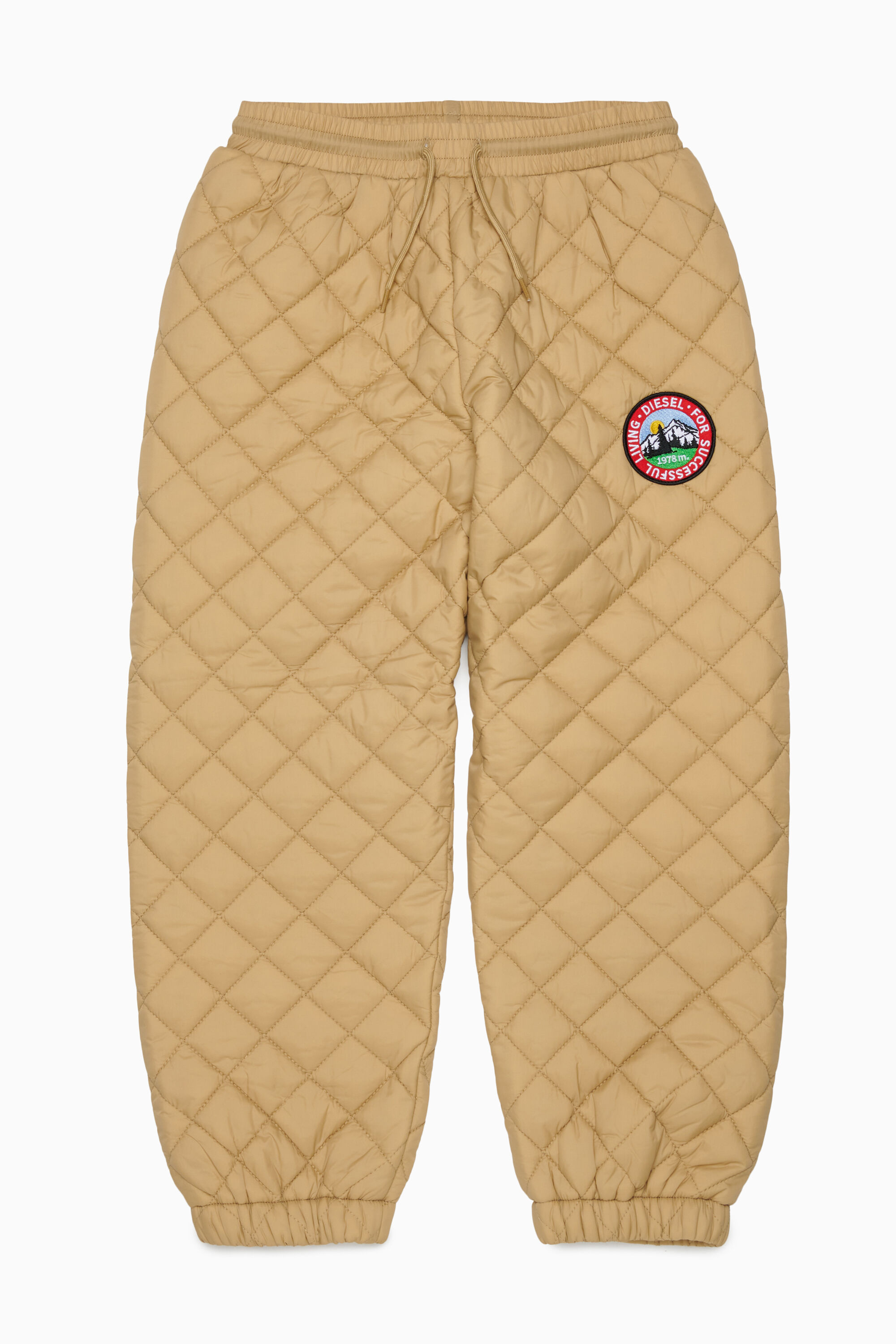 Diesel - PMONTY, Pantaloni in nylon trapuntato con fodera in cotone Unisex in Marrone - 1