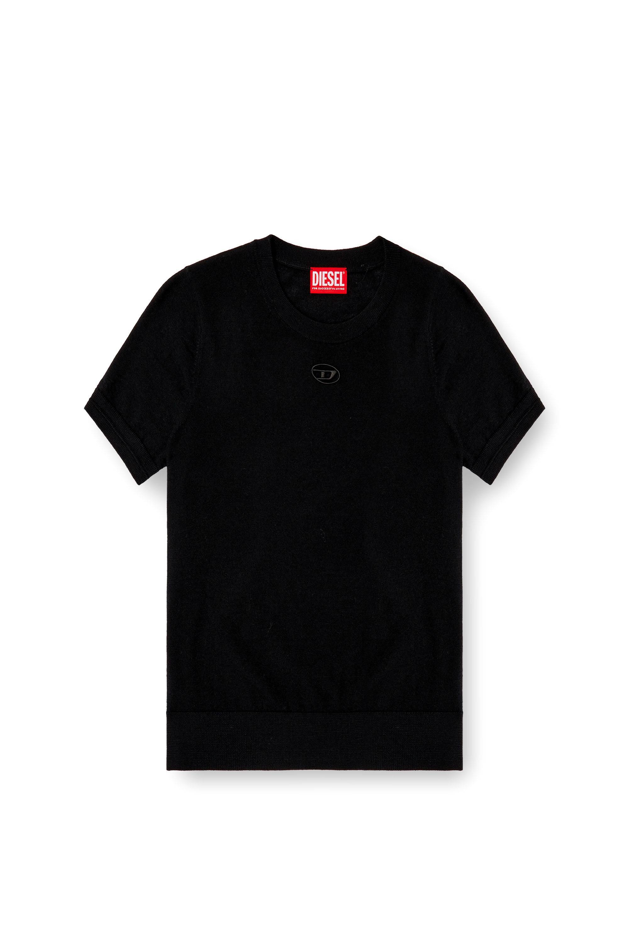 Diesel - M-ALINE, Maglia in lana a maniche corte Donna in Nero - 2