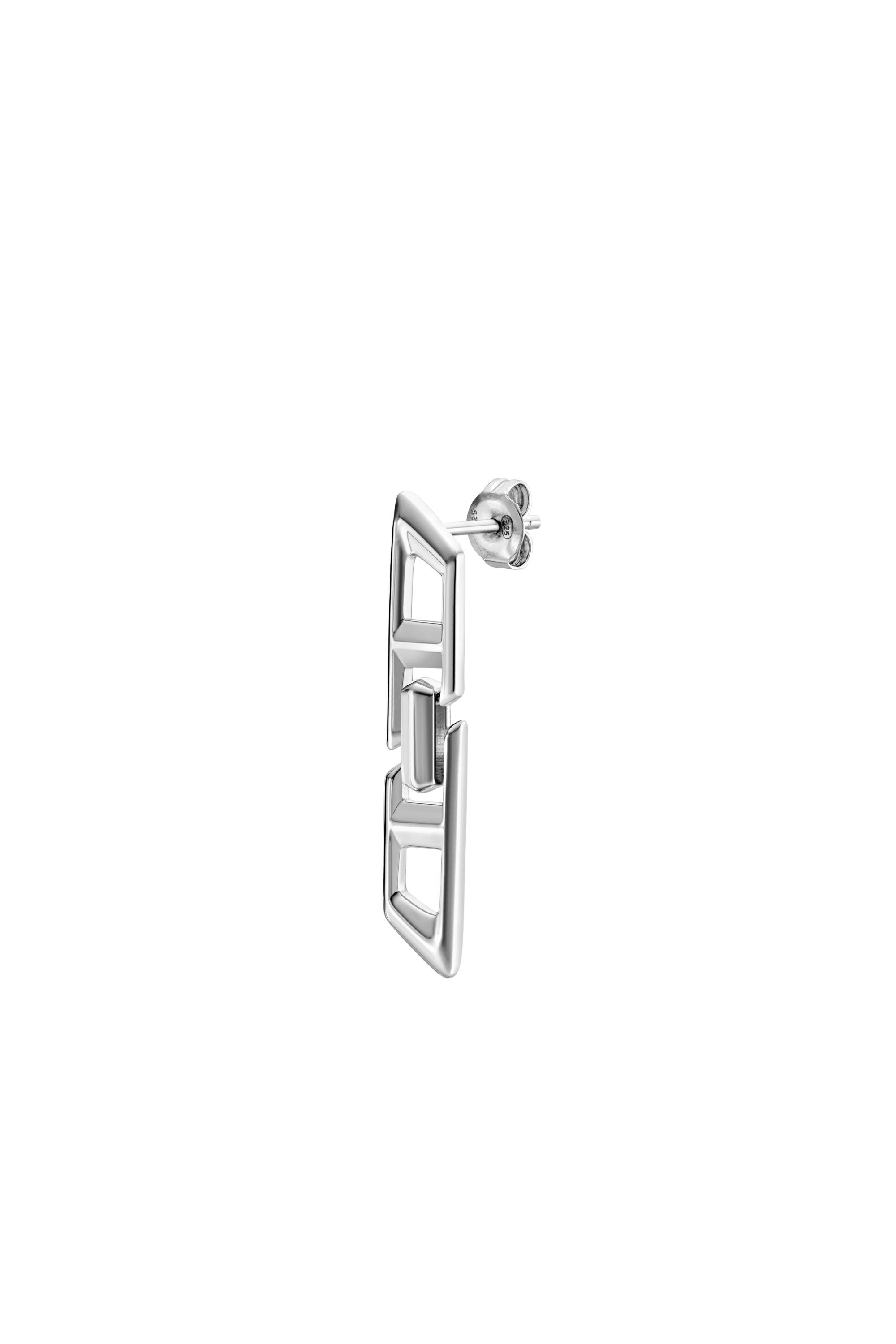 Diesel - DL1348040 STERLING SILVER JEWEL, Orecchino pendente D Logo in argento sterling Unisex in Argento - 1