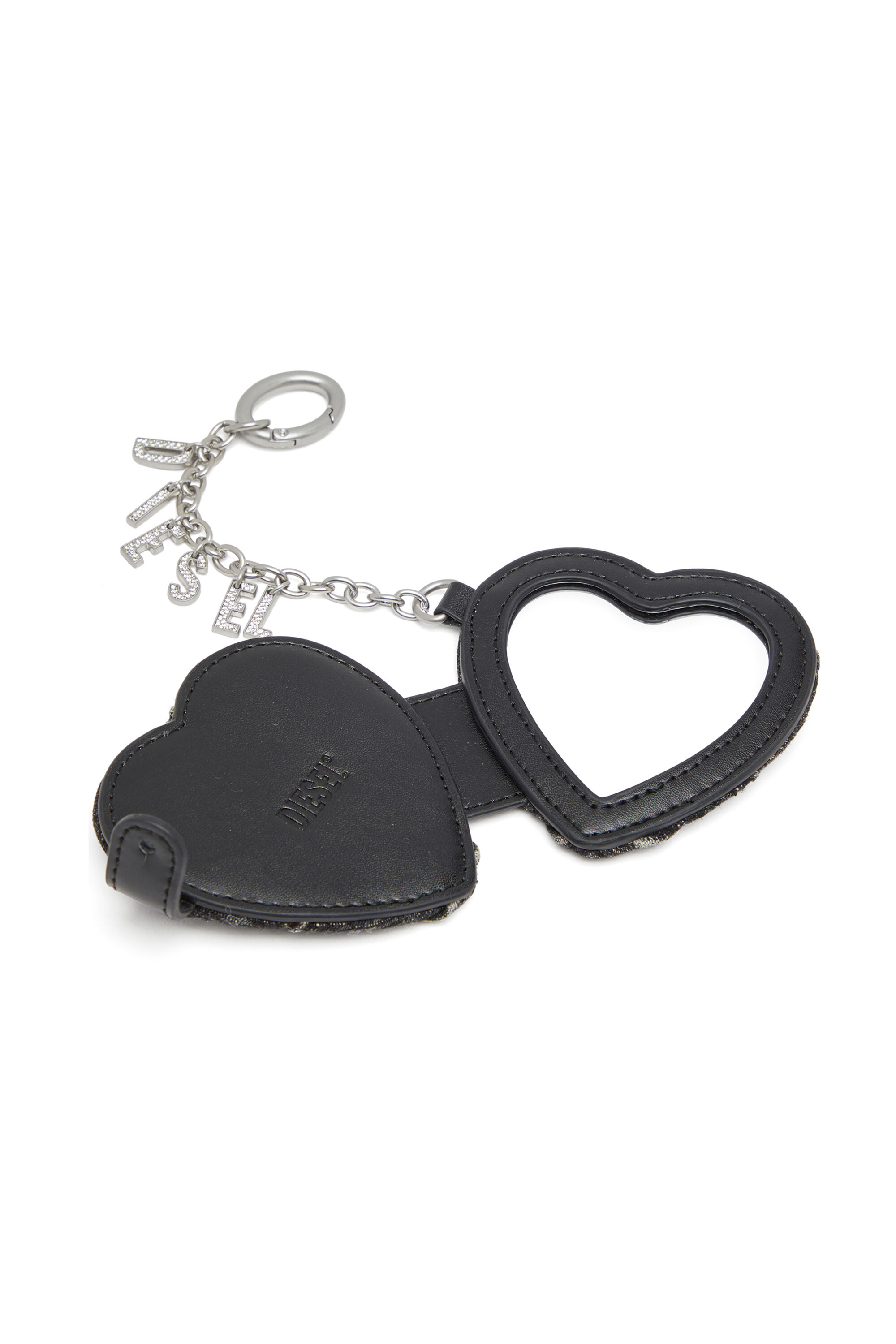 Diesel - CHARM-D MIRROR, Charm specchio in denim a rombi Donna in Nero - 3