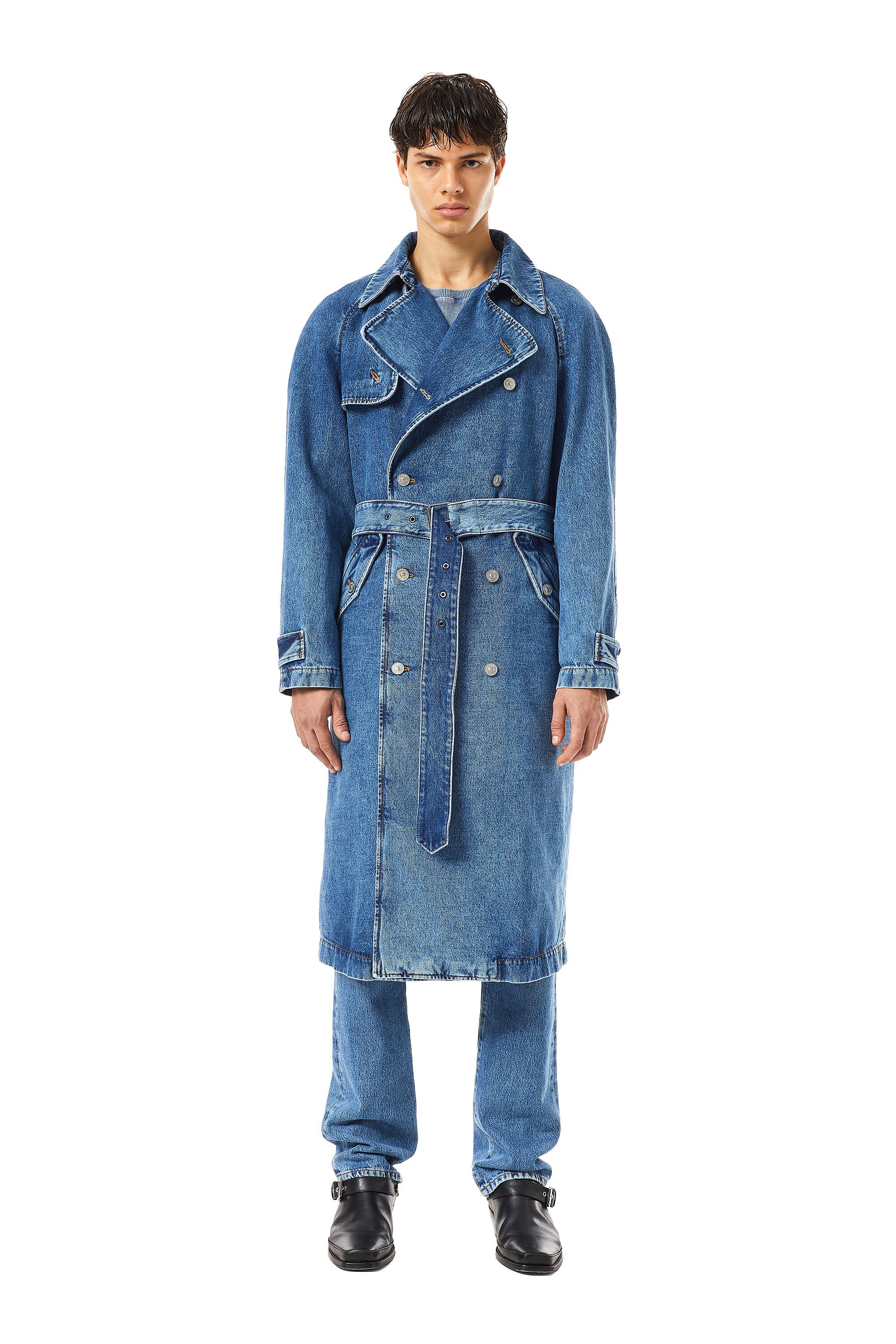 Diesel - D-DELIRIOUS DOUBLE BREASTED TRENCH COAT, Blu medio - Image 3