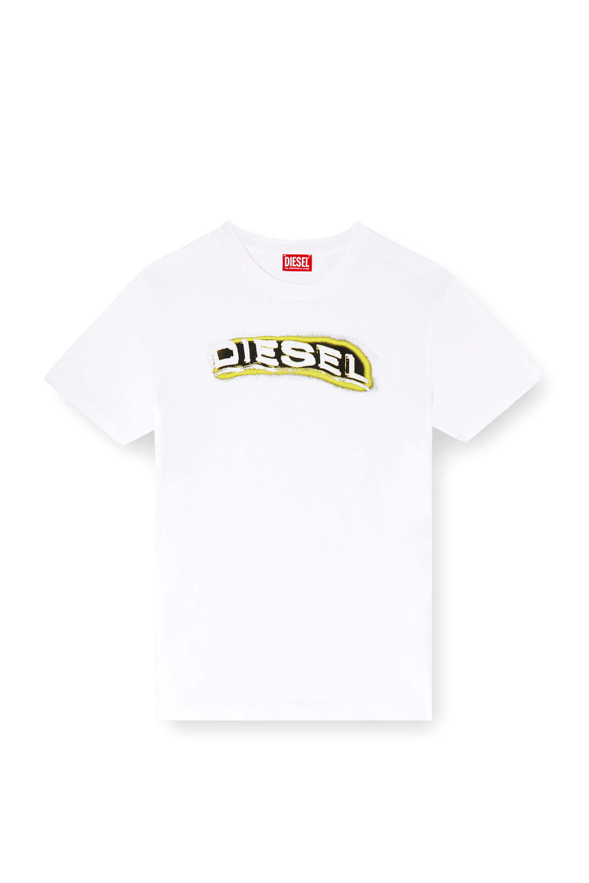 Diesel - T-ADJUST-R4, T-shirt con logo effetto puff Uomo in Bianco - 2