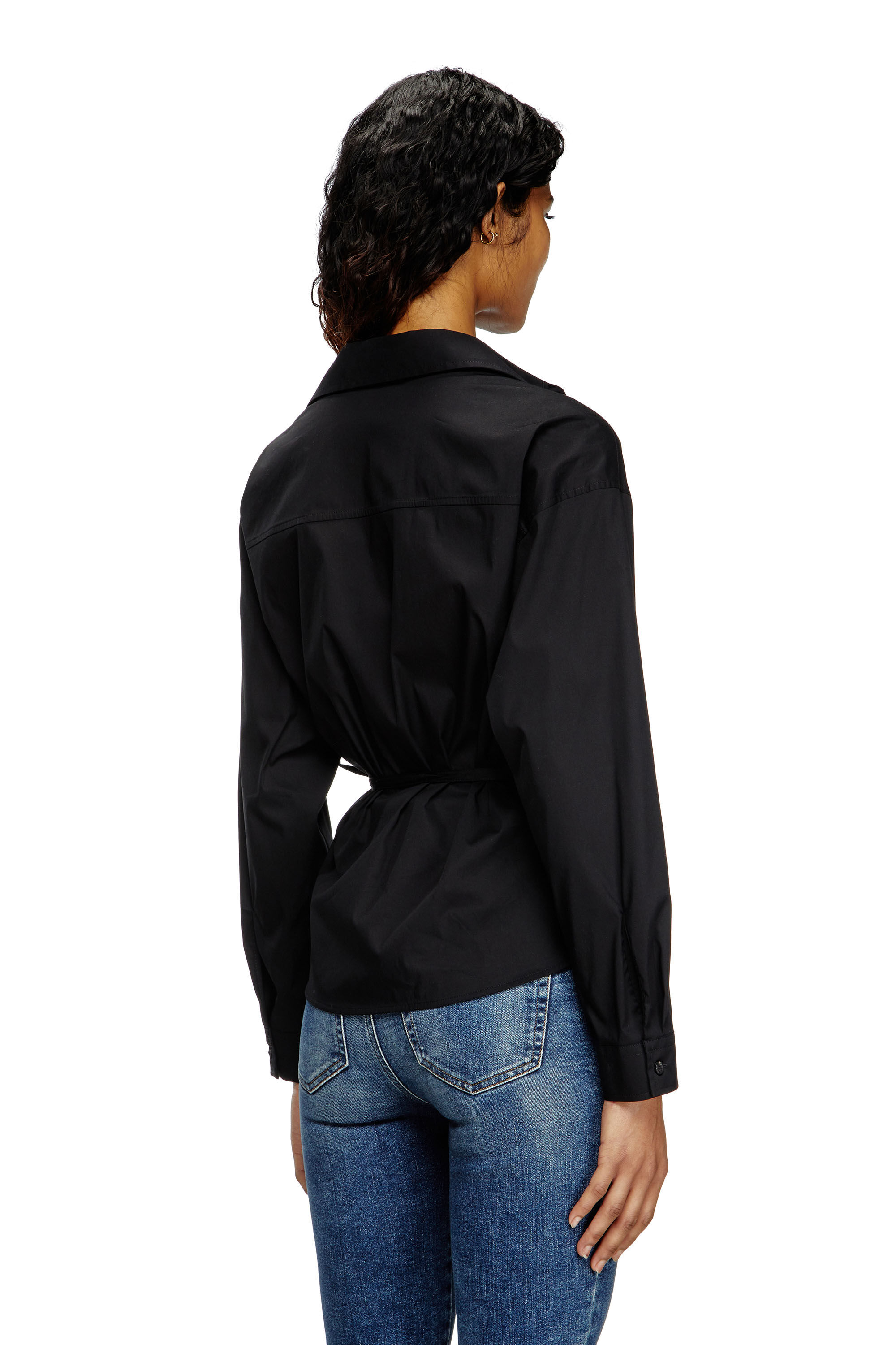 Diesel - C-DELPHI, Camicia a portafoglio con charm logo Donna in Nero - 4