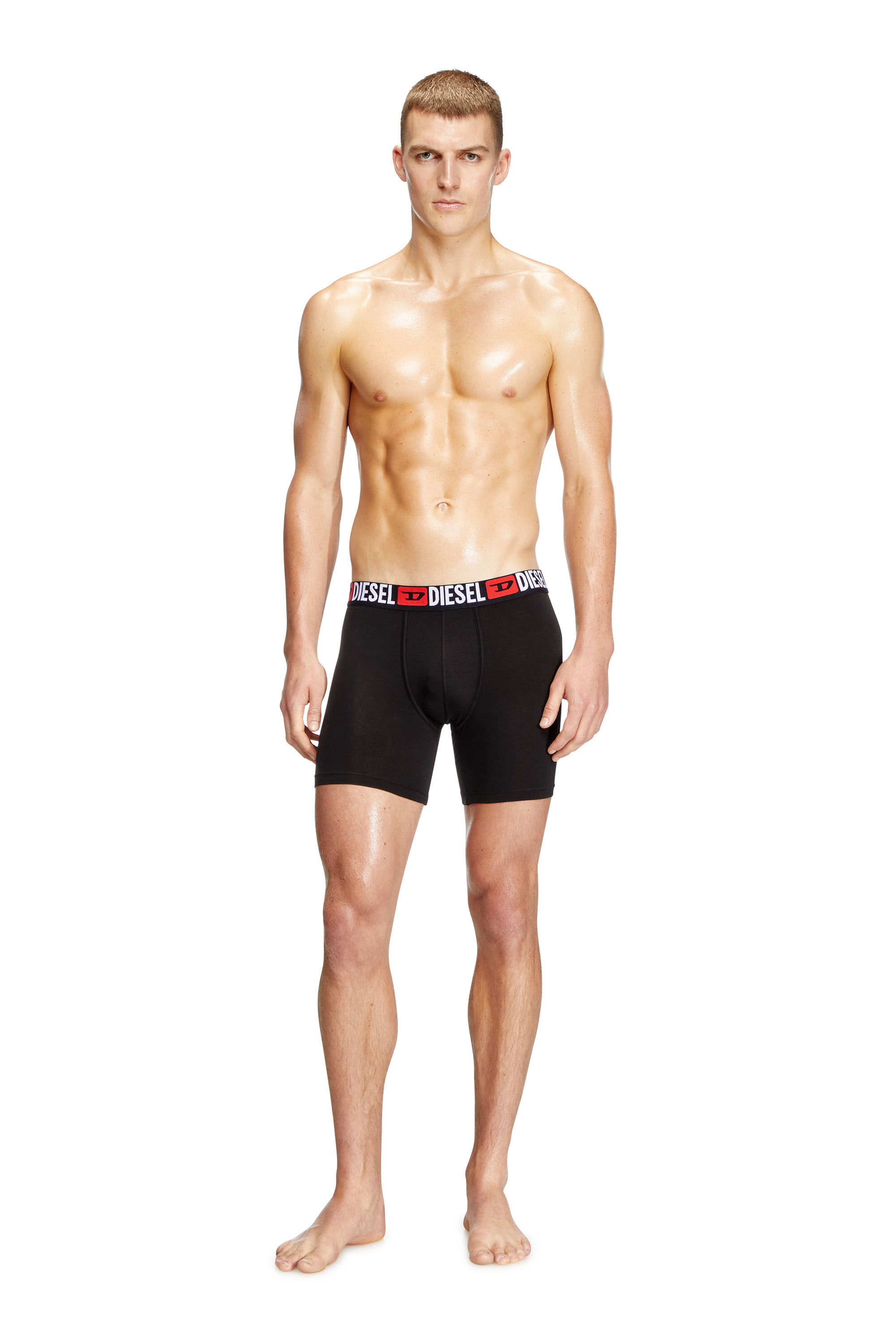 Diesel - MAX-D-CORE-3PACK, Set di tre boxer lunghi in cotone stretch Uomo in Nero - 1