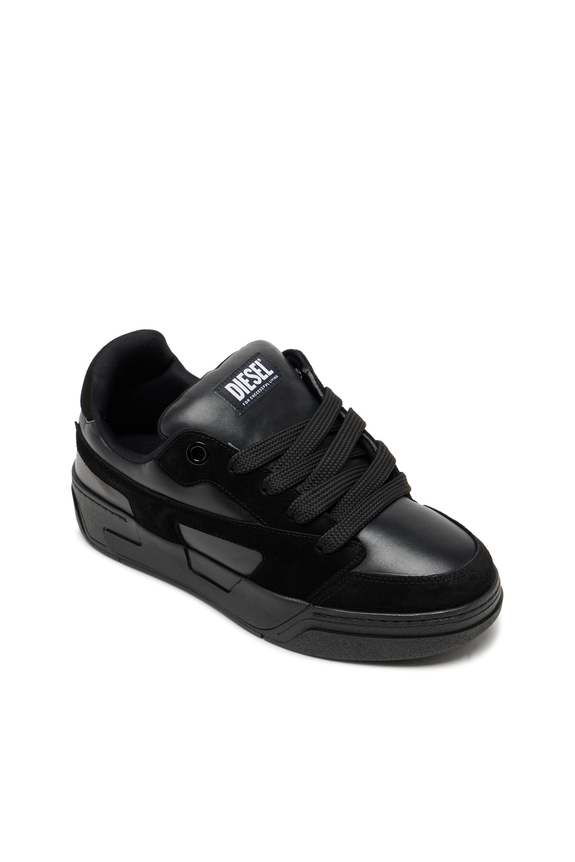 Diesel - S-D-OLLIE LOW, S-D-Ollie-Sneakers monocromatiche in suede e pelle Uomo in Nero - 6