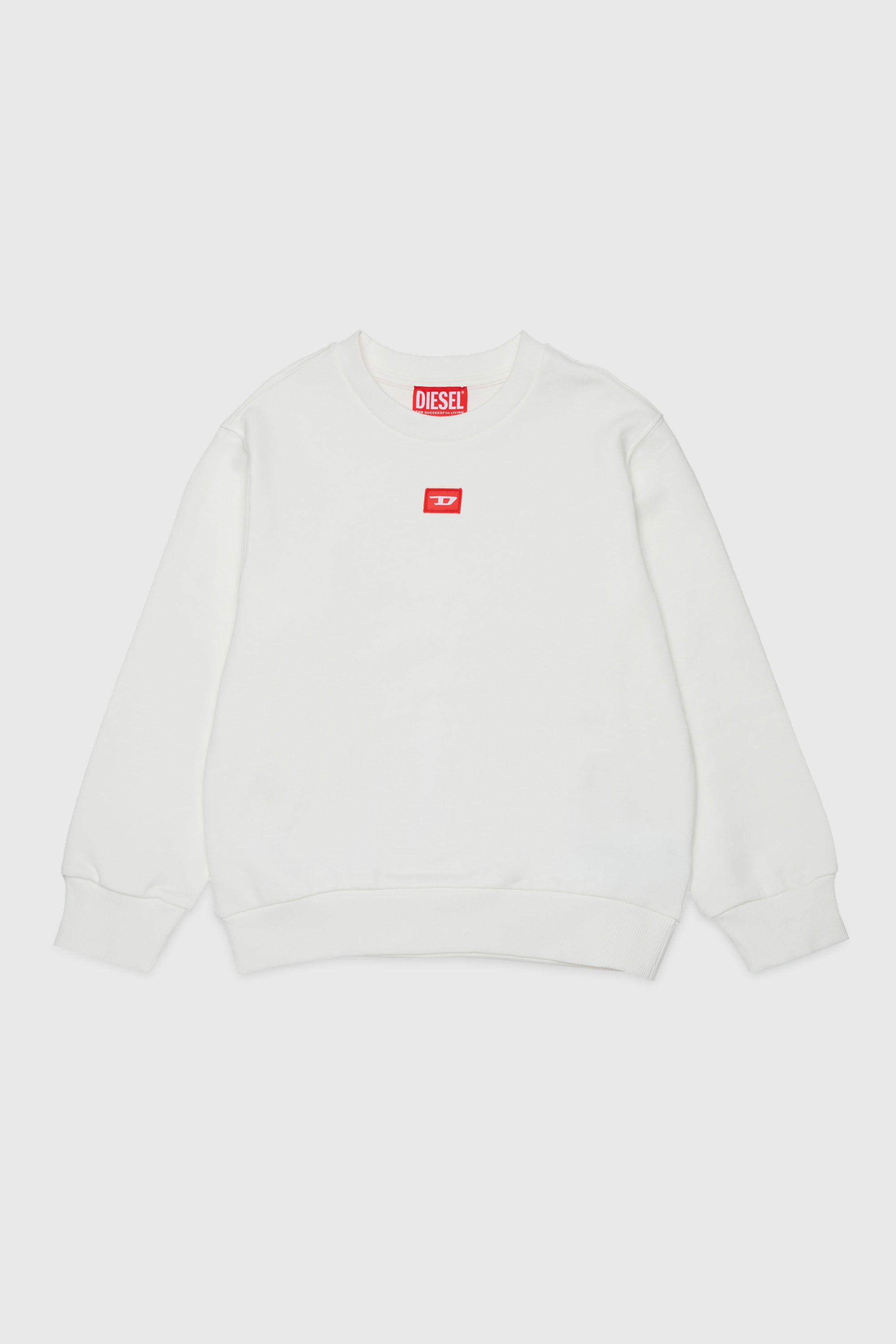 Diesel - SXGIN OVER, Felpa con piccolo logo applicato Unisex in Bianco - 1