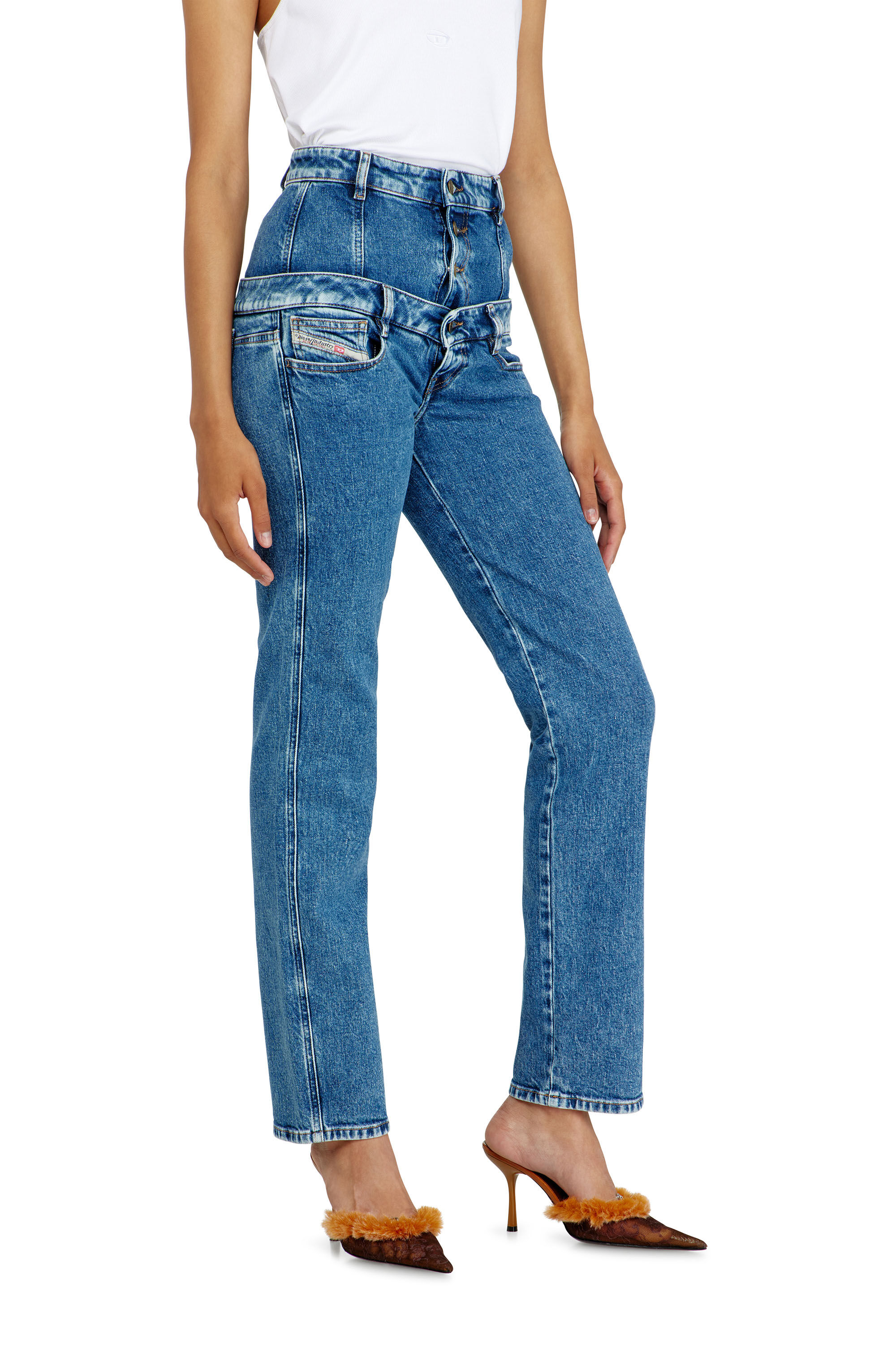Diesel - Slim Jeans D-Fynora 007EU Donna, Blu medio - Image 7