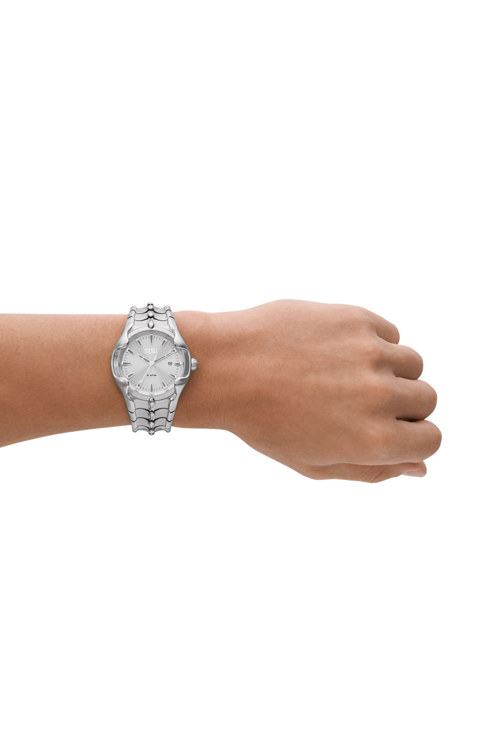 【正規通販】 Vert Men's Three-Hand Silver | Watch Steel Stainless Date 時計