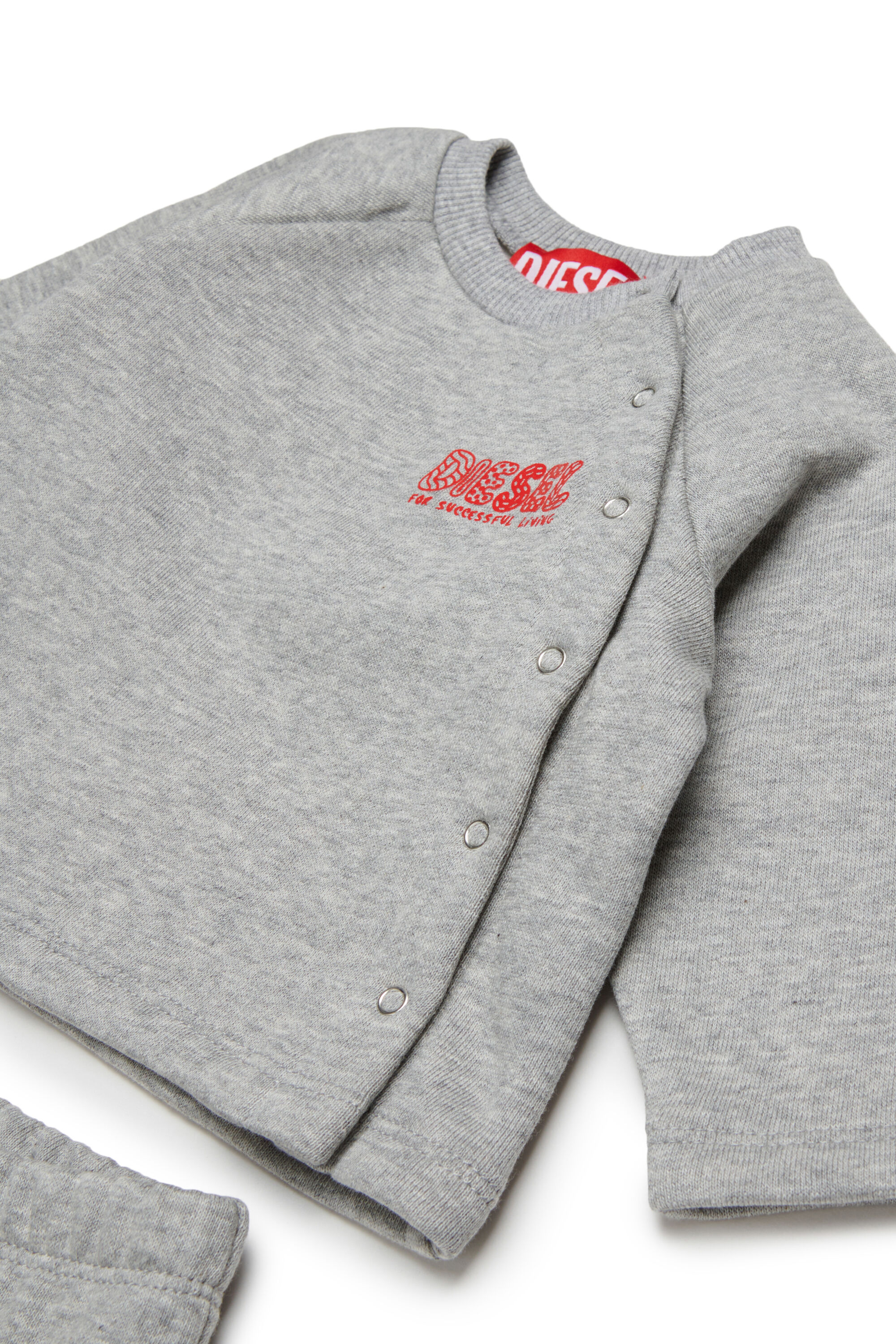 Diesel - SLUPY-SET-NB, Set neonato con stampa logo Unisex in Grigio - 3