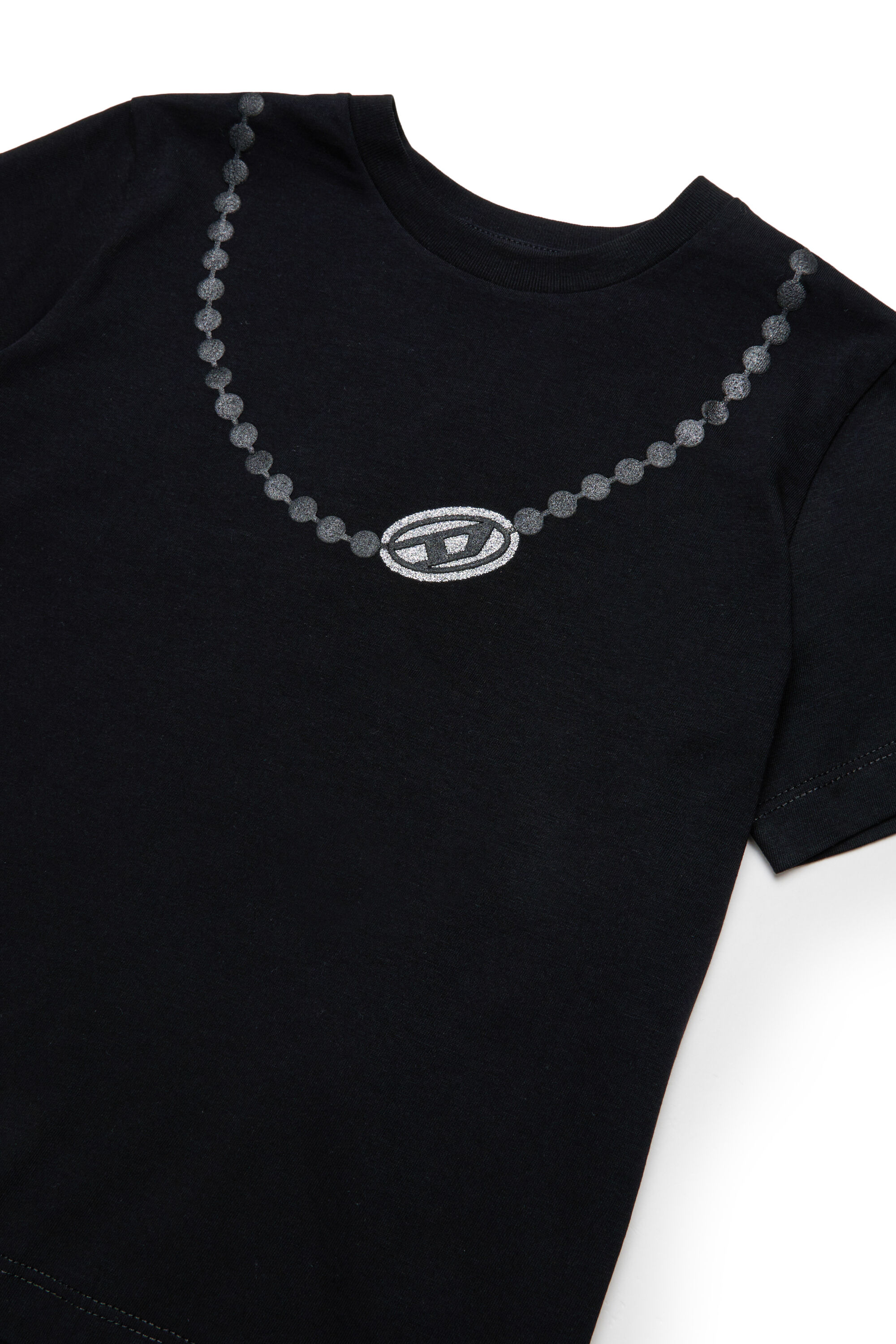 Diesel - TICLA, T-shirt in cotone con stampa collana Donna in Nero - 3
