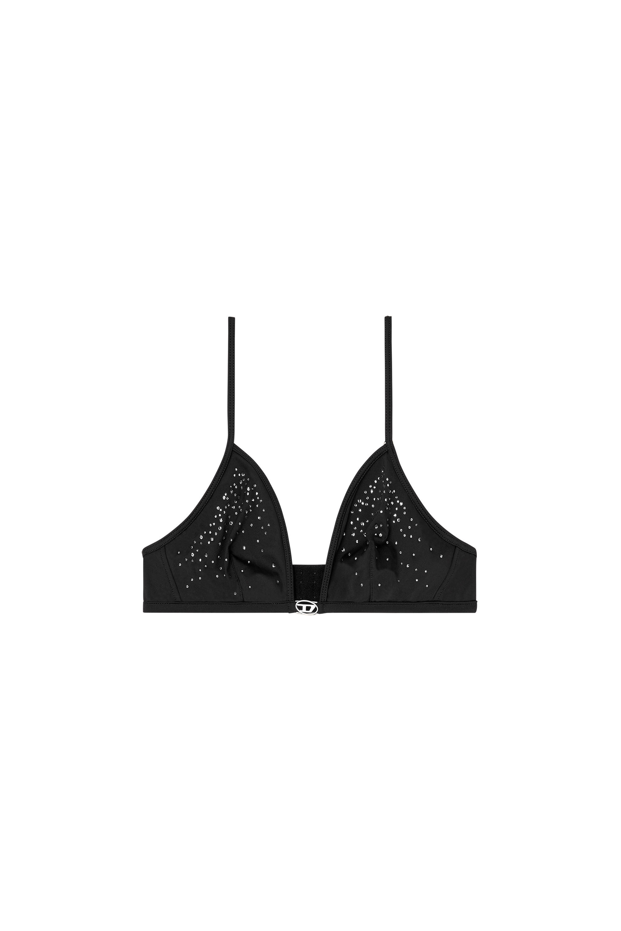 Diesel - LUNA-DNM, Reggiseno in microfibra con cristalli Donna in Nero - 2
