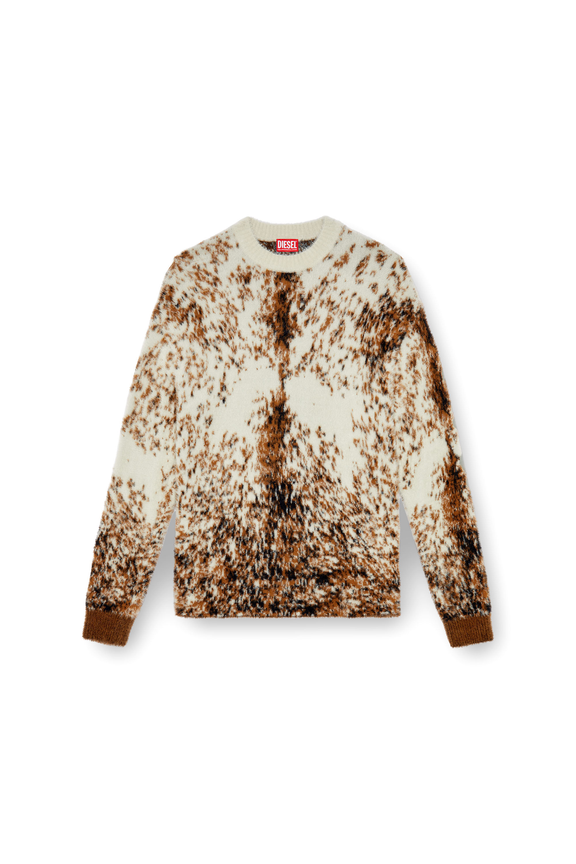 Diesel - K-ITELLO, Maglione fluffy con motivo animalier Uomo in Marrone - 2