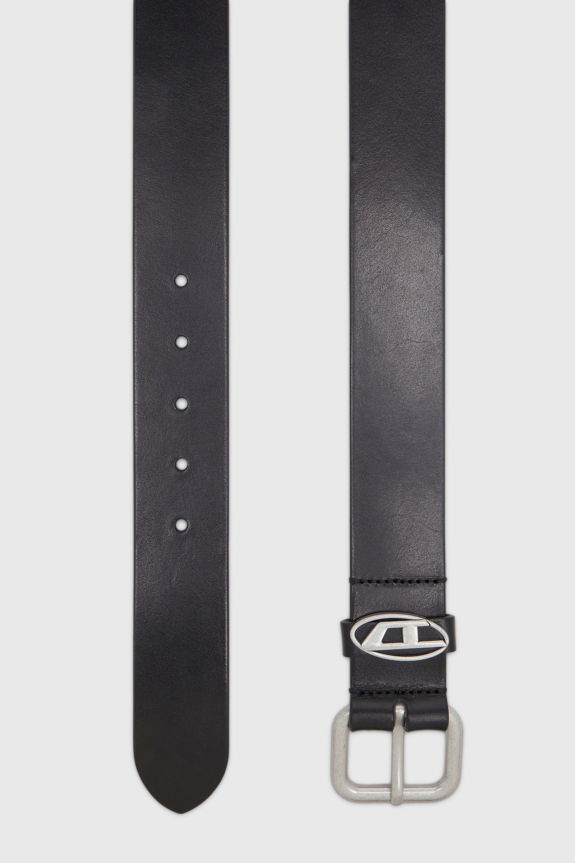 Diesel - B-1DR OVAL D LOOP, Cintura 4 cm in pelle opaca con fibbia metallica Unisex in Nero - 2
