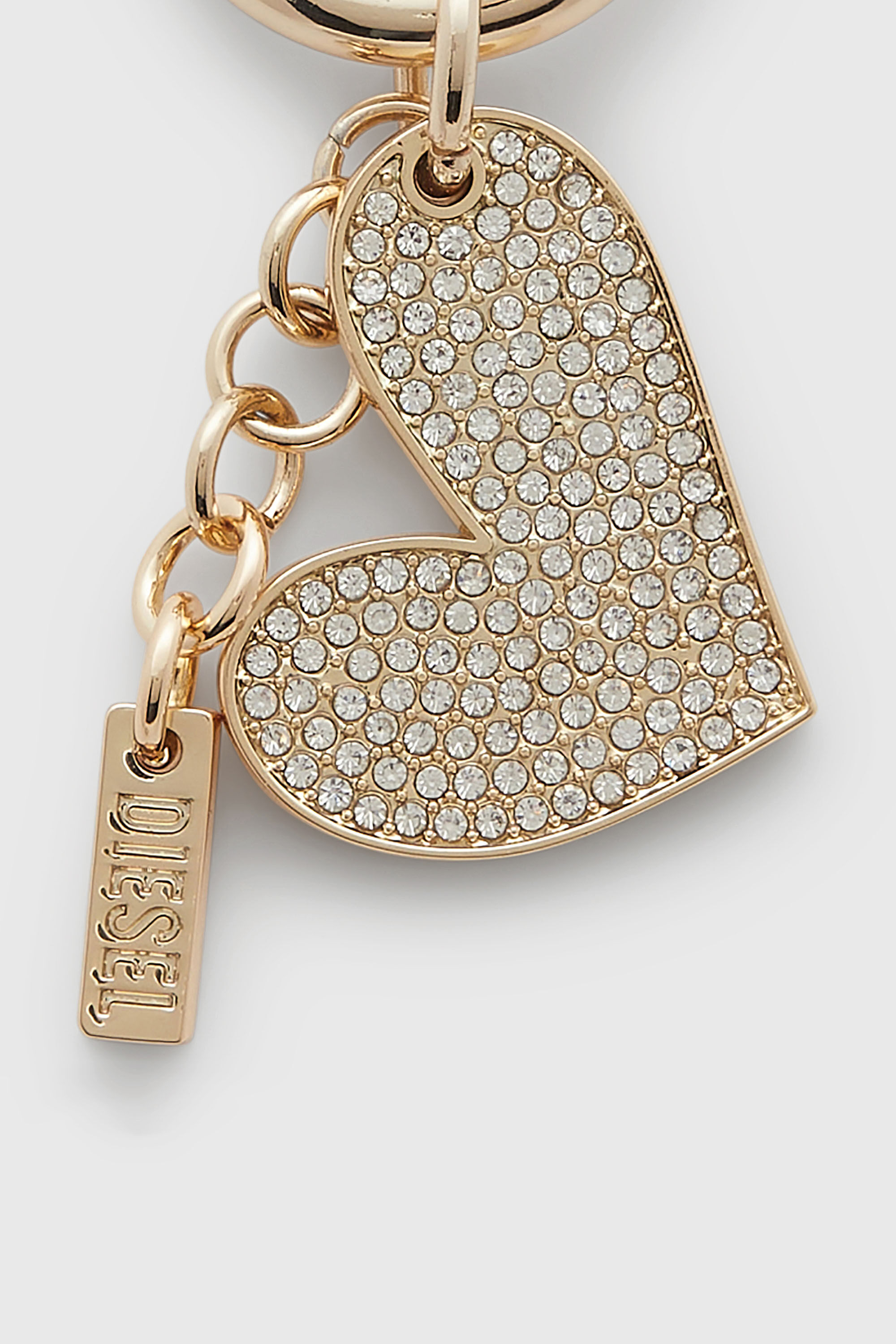 Diesel - CHARM-HEART, Charm a forma di cuore in metallo con strass Donna in Oro - 3