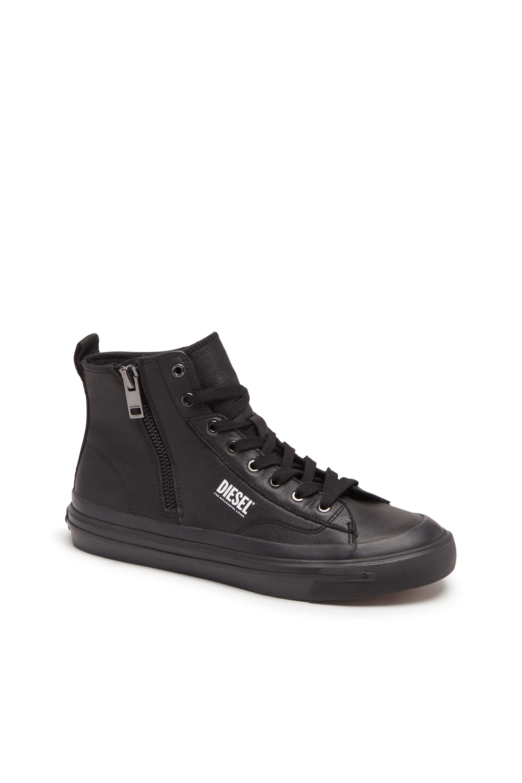 S Athos Dv Mid Sneaker high top con zip laterale Uomo Nero Diesel