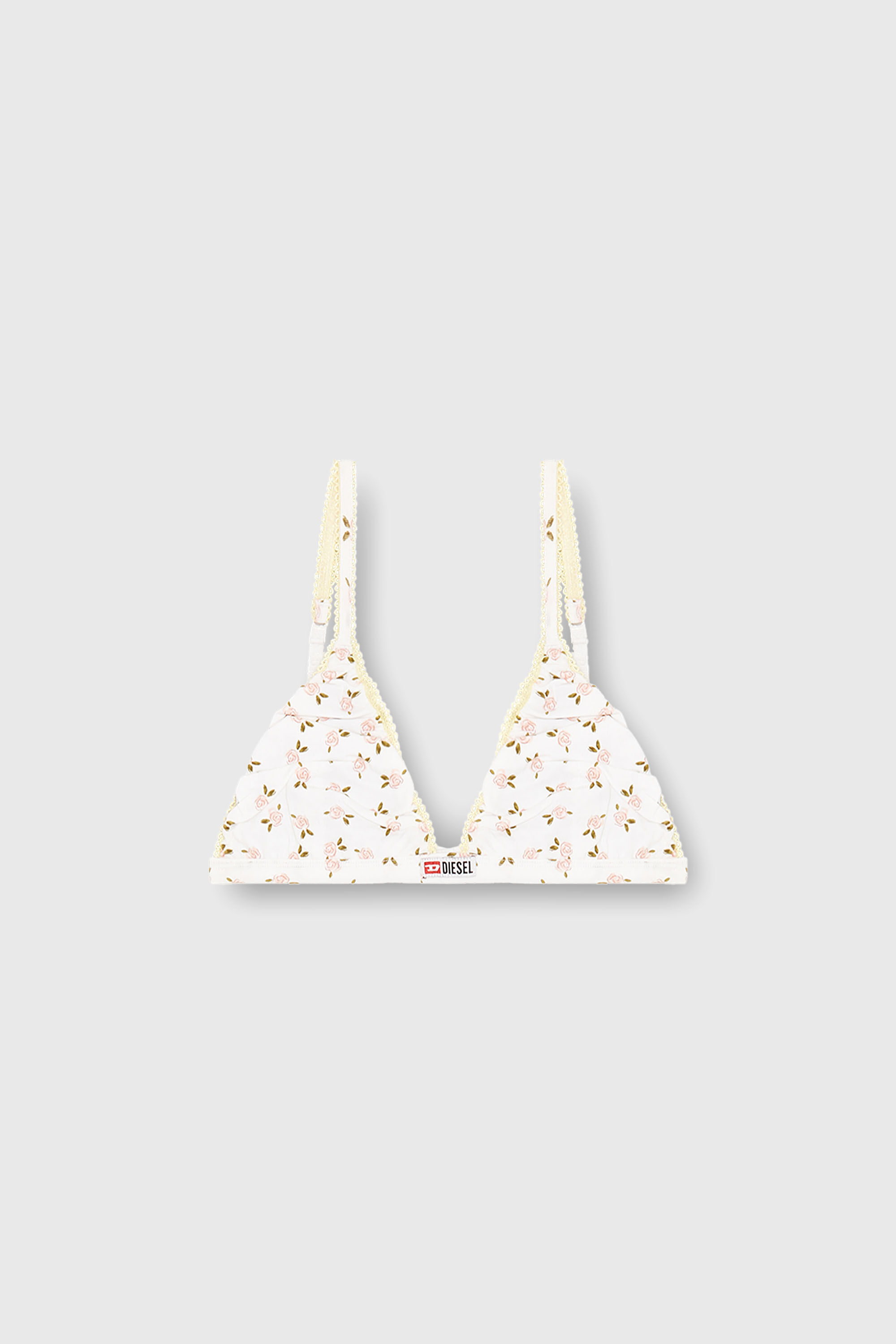 Diesel - JANA-D-CORE, Reggiseno a triangolo in cotone con stampa floreale all-over Donna in Bianco - 2