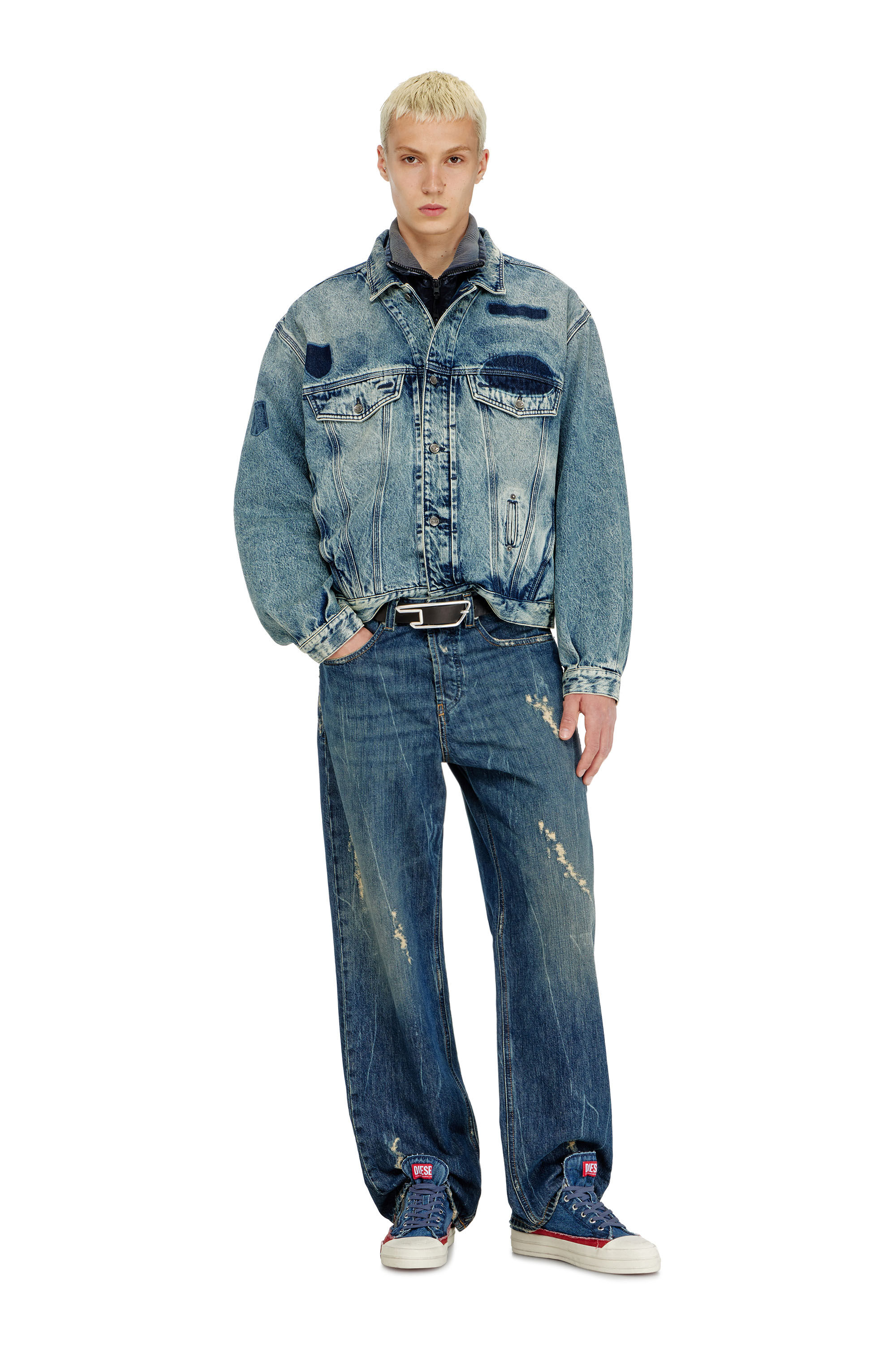 Diesel - Relaxed Jeans 2001 D-Macro 09Q28 Uomo, Blu medio - Image 1