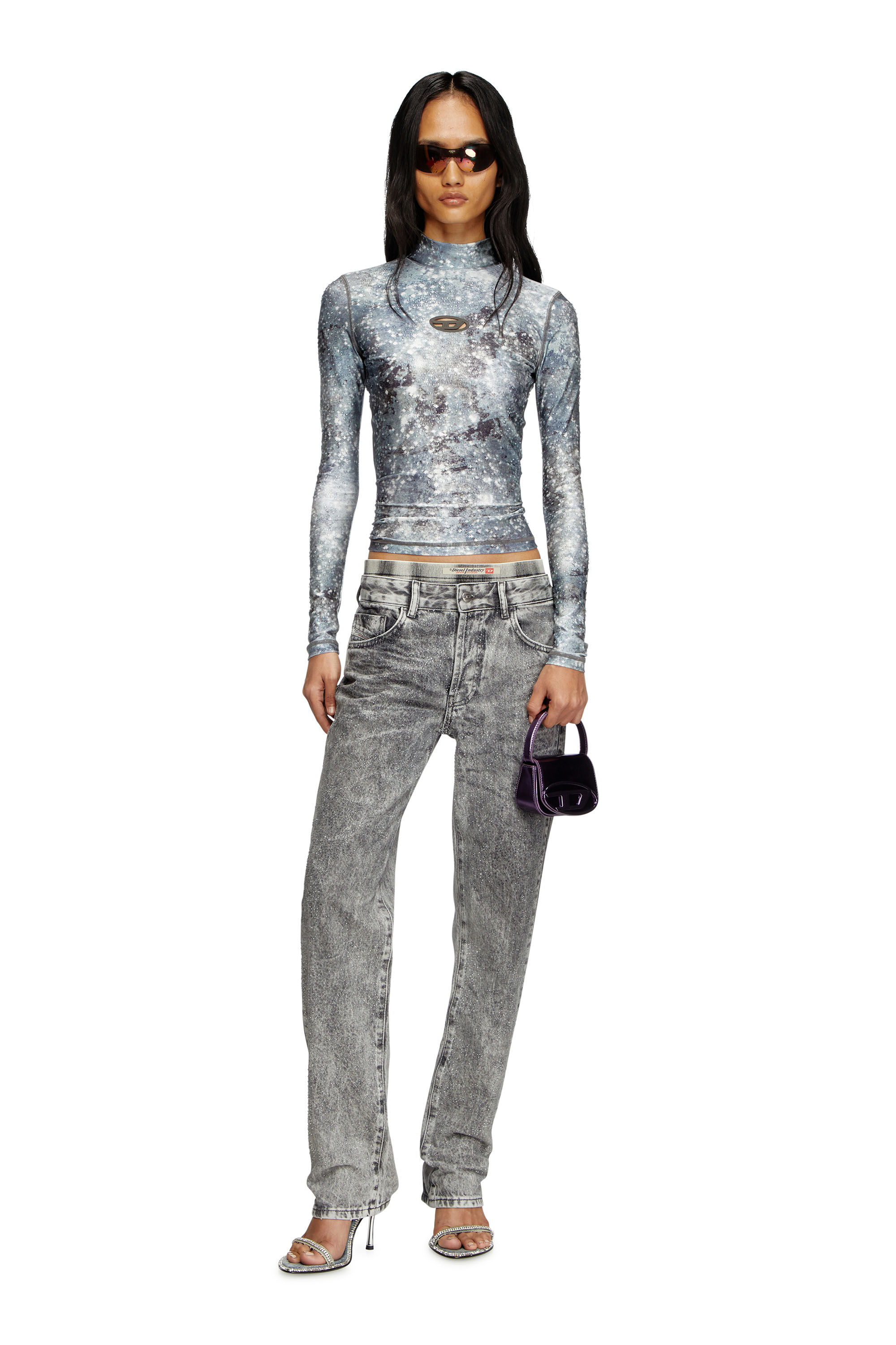 Diesel - T-AKARA, Top dolcevita a maniche lunghe Donna in Multicolor - 1