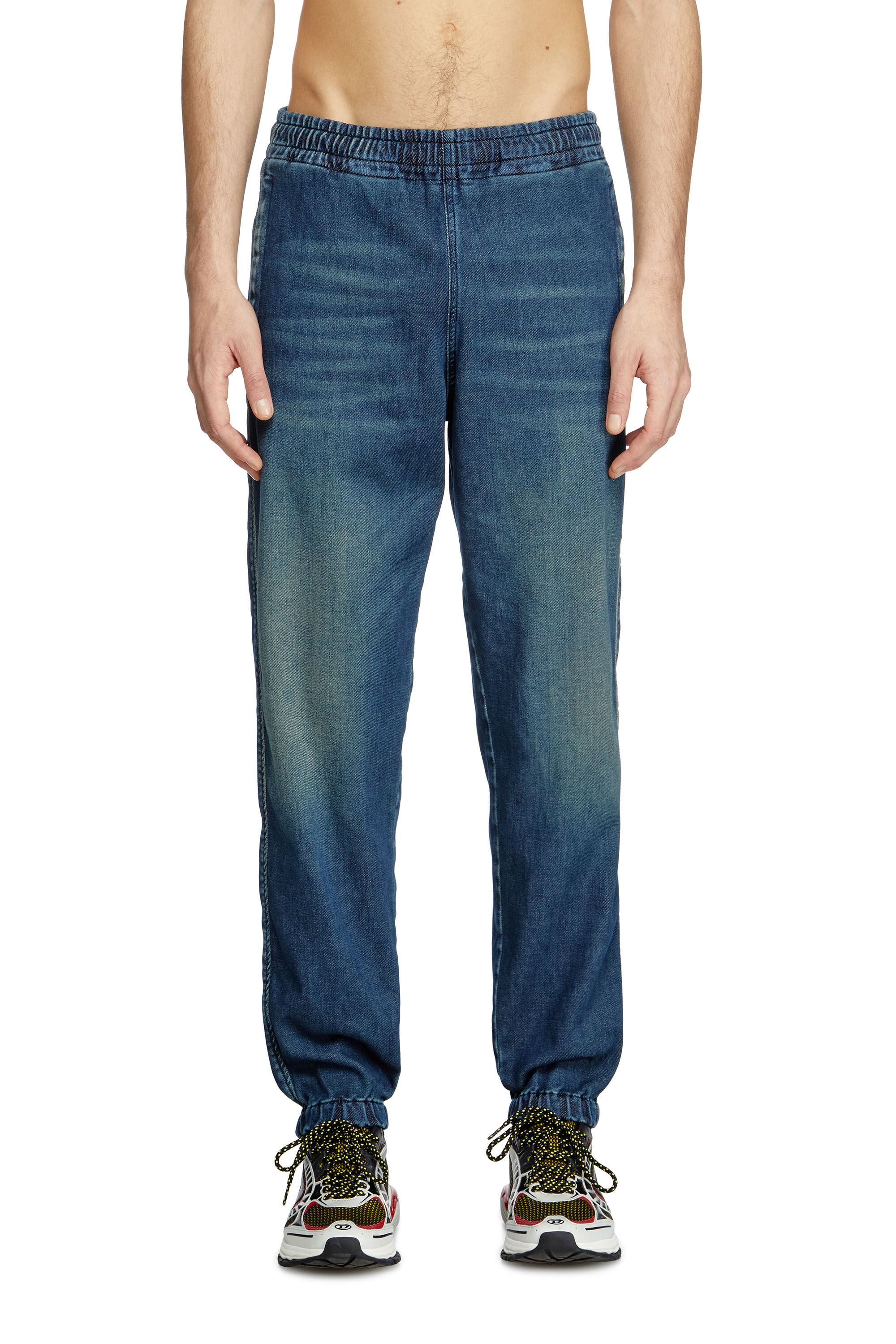Diesel - Slim D-Labb Track denim 09L75 Unisex, Blu medio - Image 3