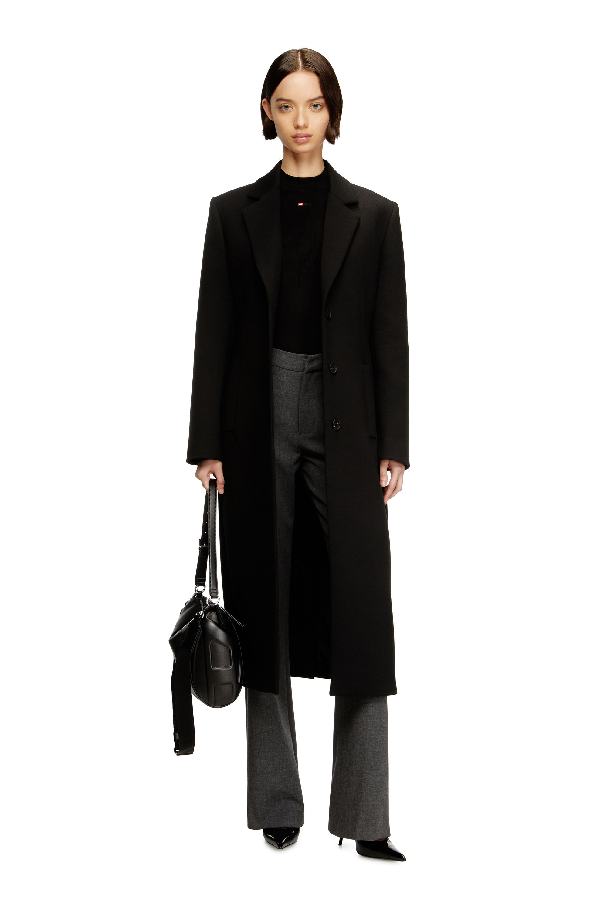 Diesel - G-ALLAN, Cappotto lungo a clessidra Donna in Nero - 1