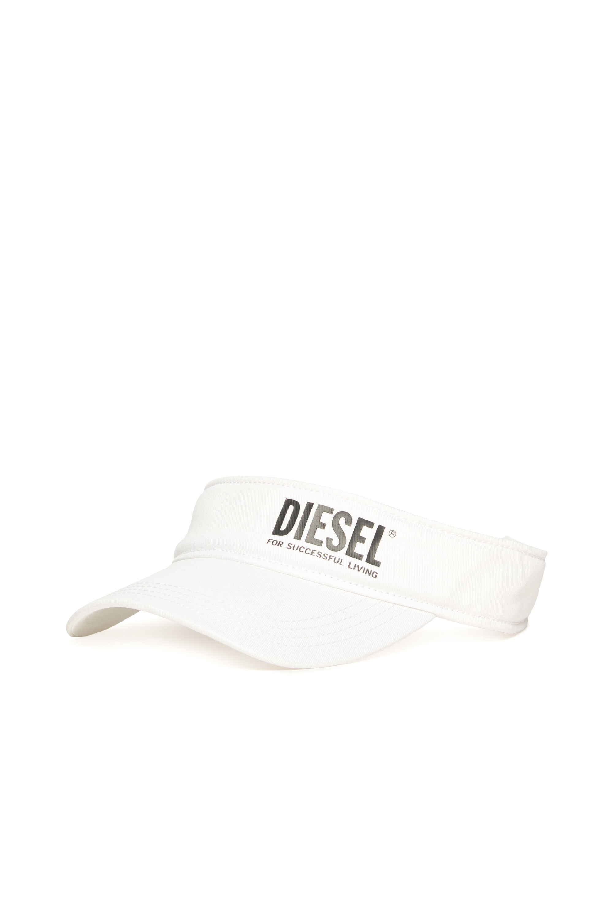 Diesel - FDELS, Visiera in cotone con logo Unisex in Bianco - 1