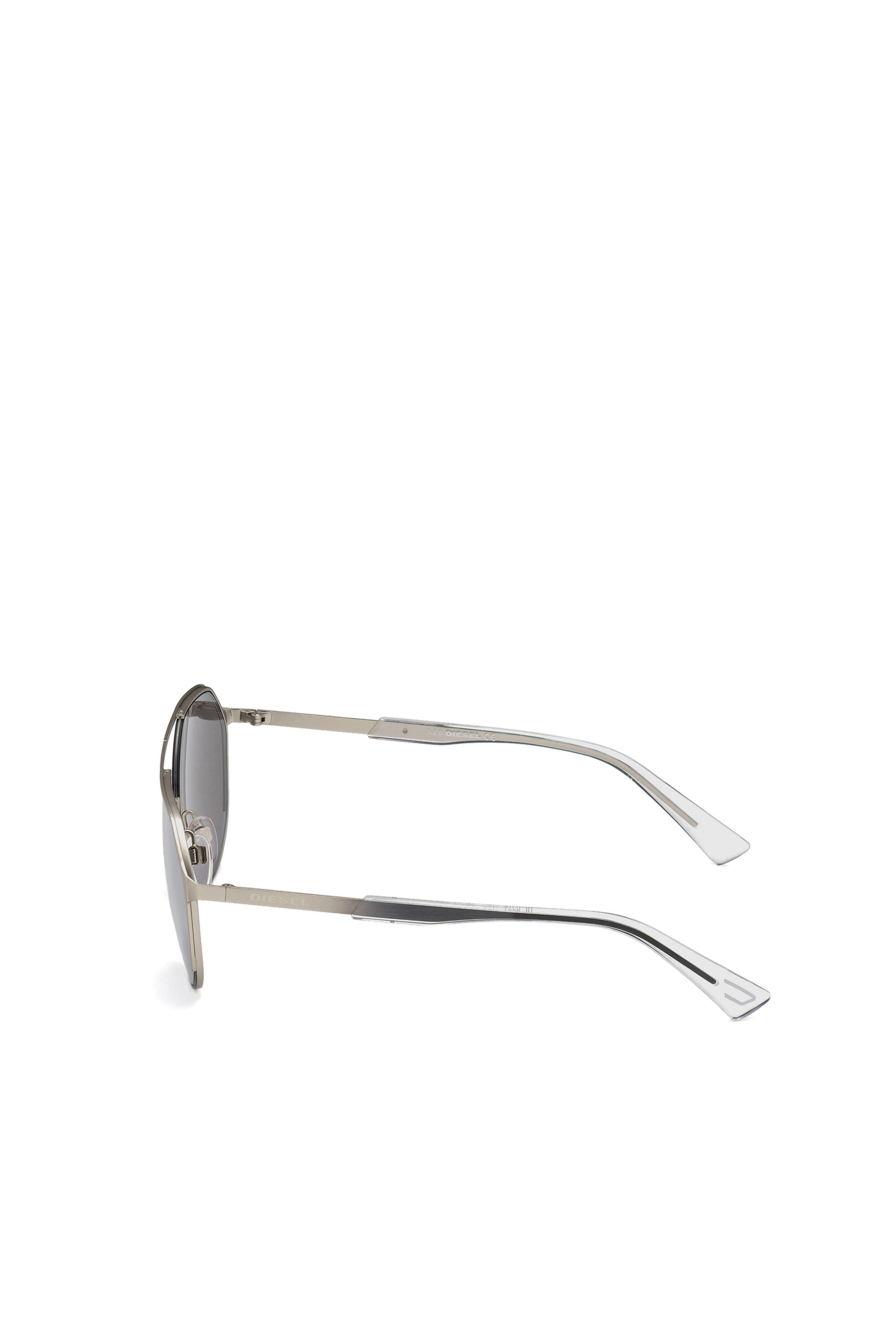 Diesel - DL0324, Occhiali in metallo con forma arrotondata Uomo in Grigio - 4