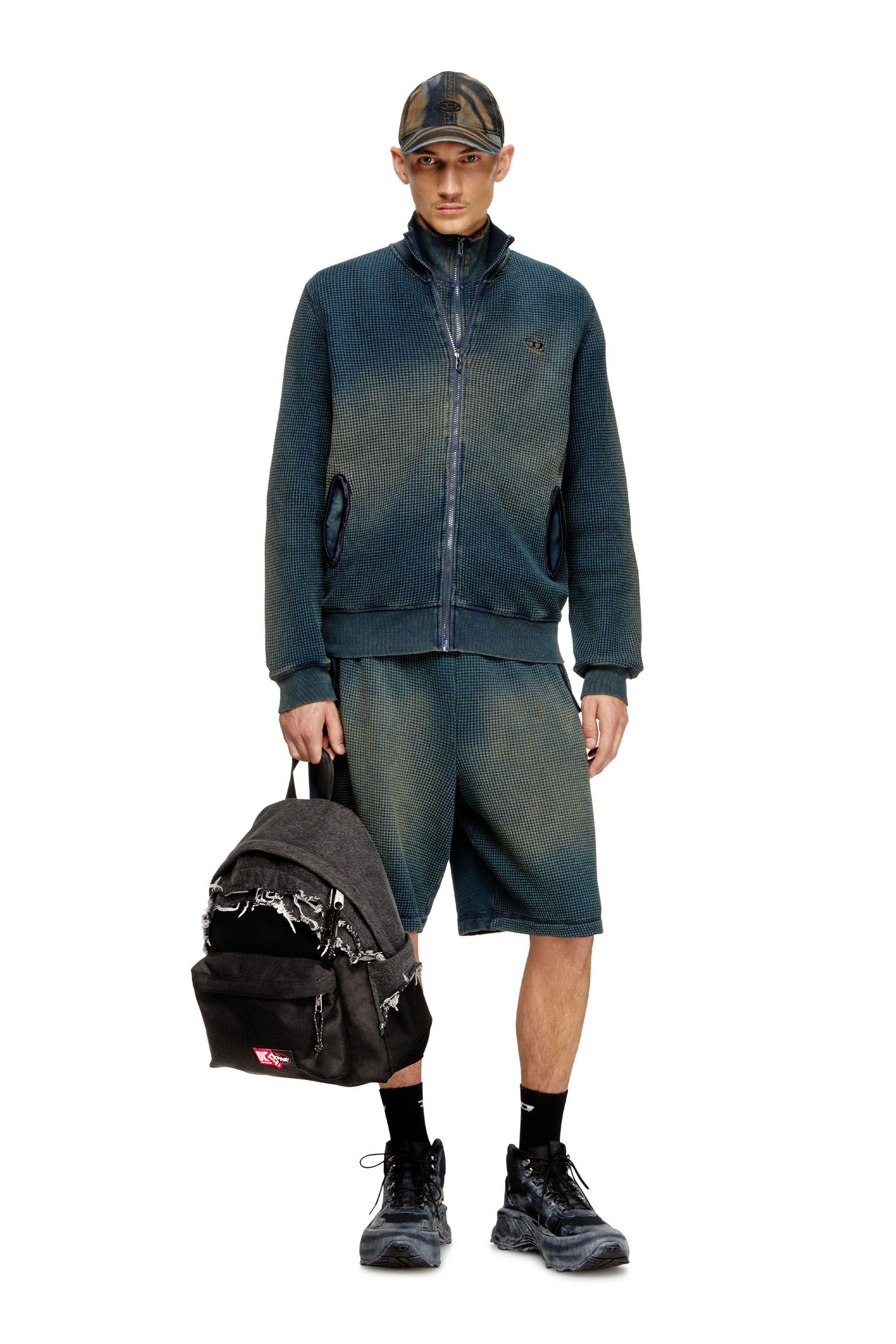 Diesel - DIESEL DAY PAK'R, Zaino in denim distressede CORDURA® Unisex in Nero - 5