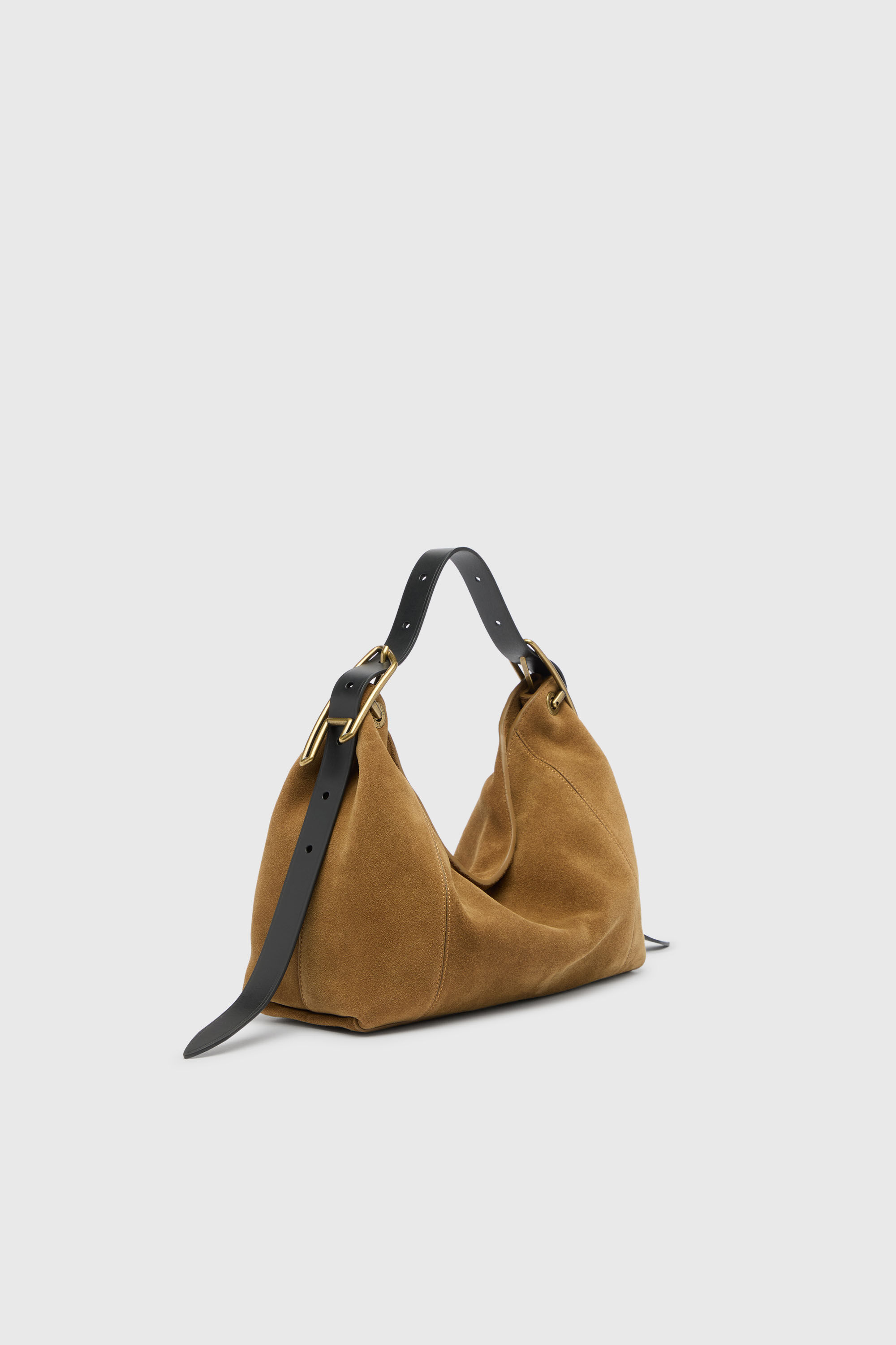 Diesel - D-LINE HOBO S, D-Line Borsa a spalla in suede cerato Donna in Marrone - 6