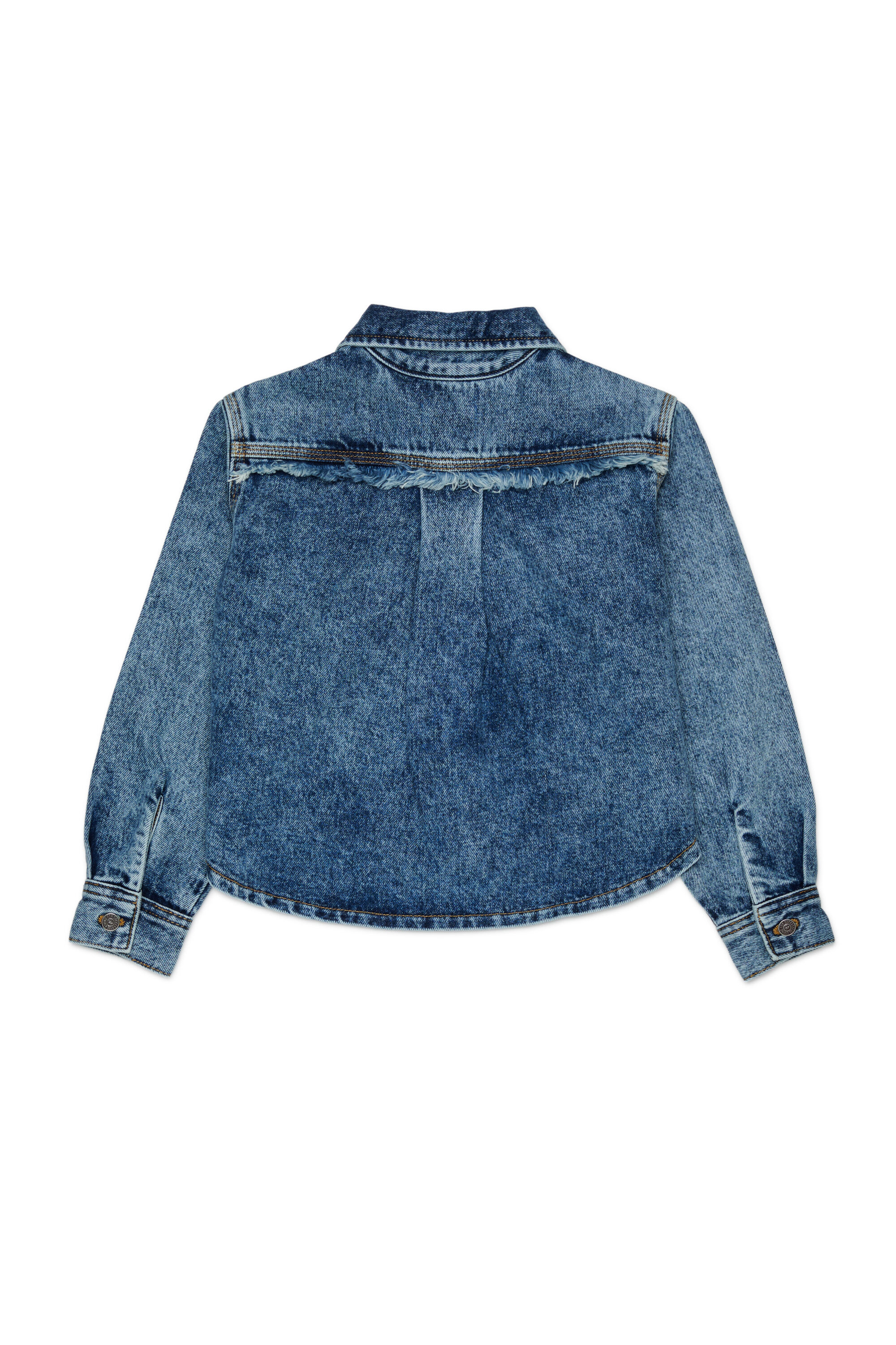Diesel - CELKA, Camicia in denim con zip e dettaglio sfrangiato Donna in Blu - 2