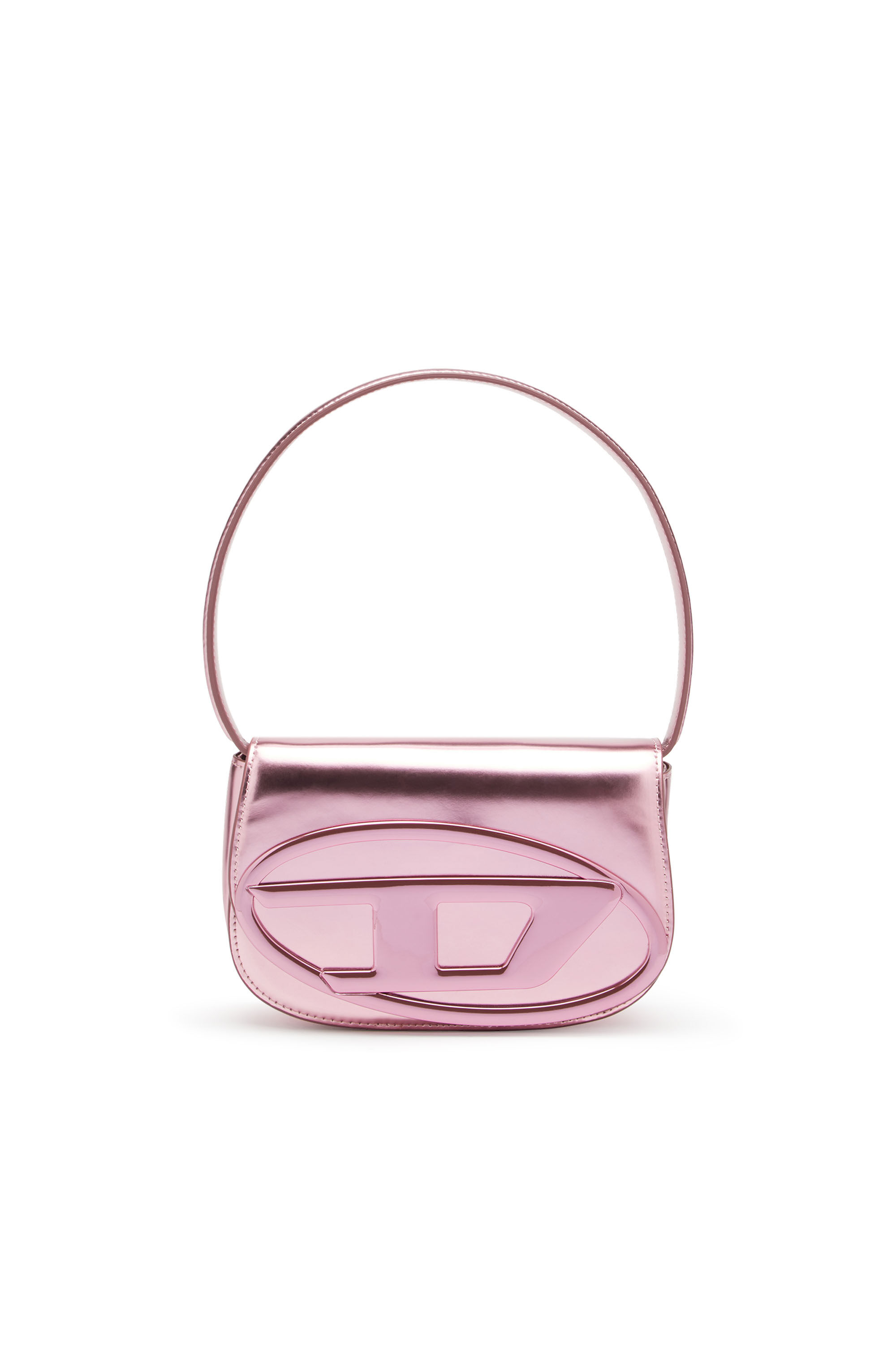 1DR Iconica borsa a spalla in pelle specchiata Donna Rosa Diesel