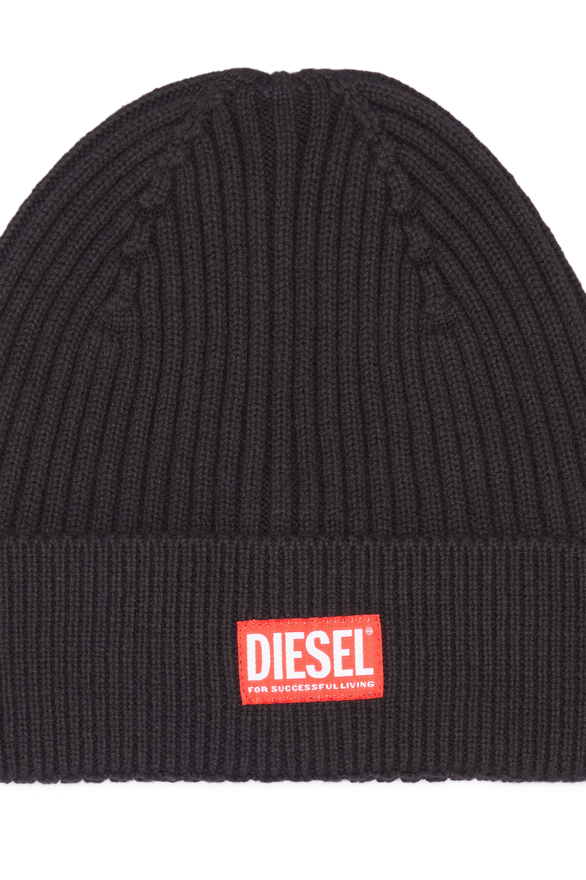 【DIESEL】K-Coder-Fully B / H 2x2 K-CODER-H 2X2 : Ribbed beanie with logo patch | Diesel