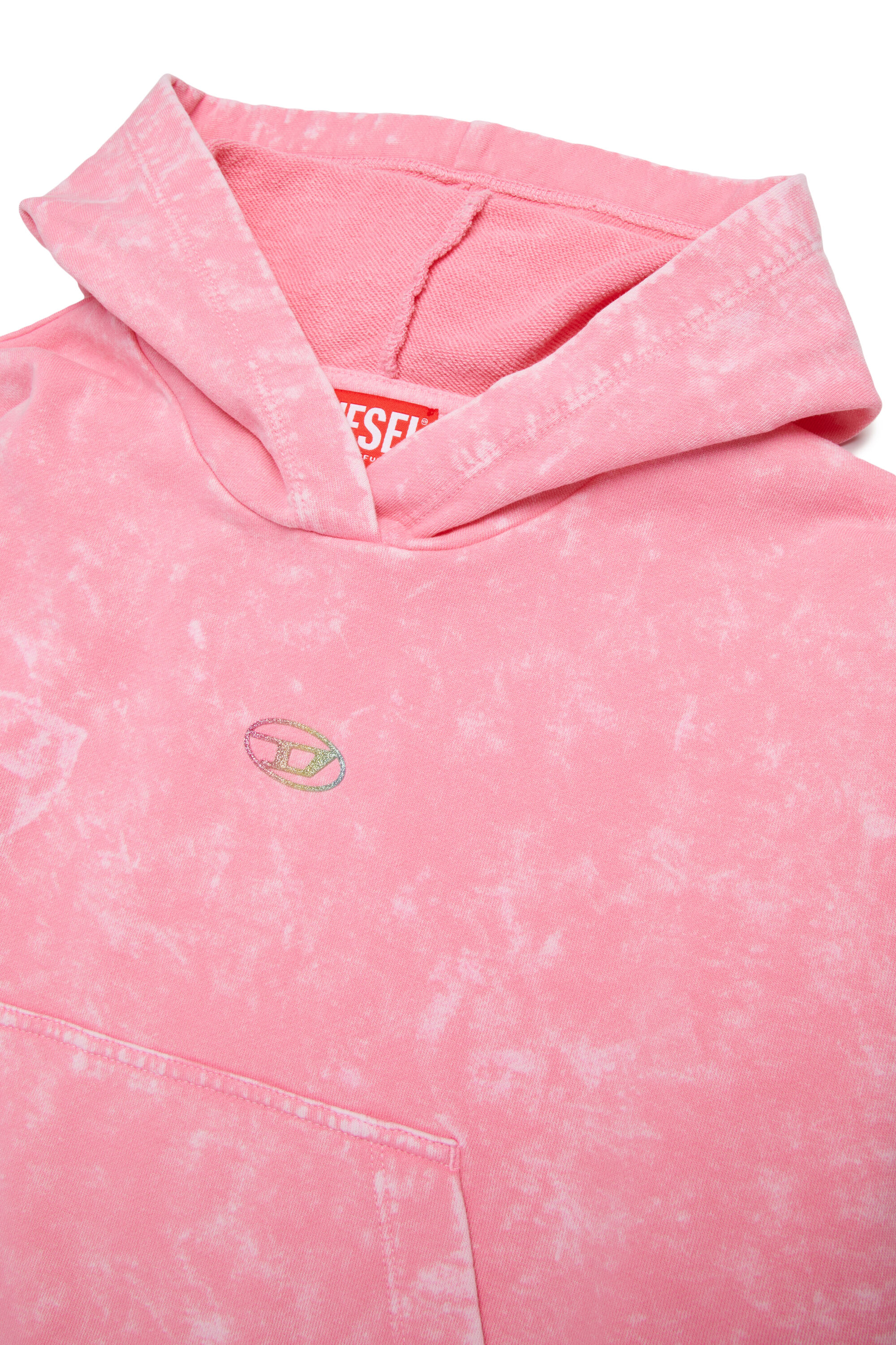 Diesel - SALIA, Felpa con cappuccio in cotone con effetto lavato Donna in Rosa - 3