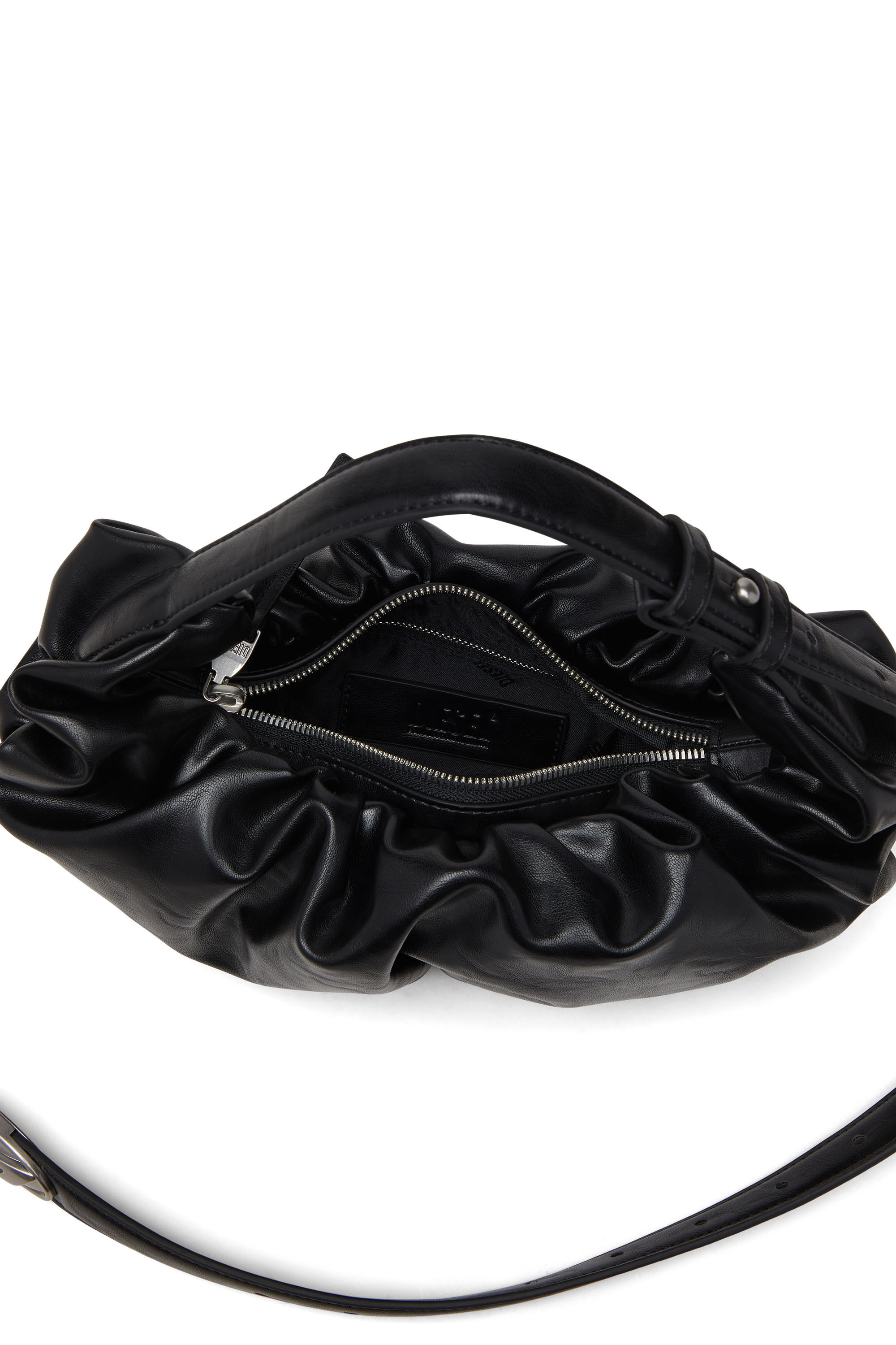 Diesel - GRAB-D HOBO S, Grab-D S-Borsa hobo piccola in PU lucido scrunched Donna in Nero - 5