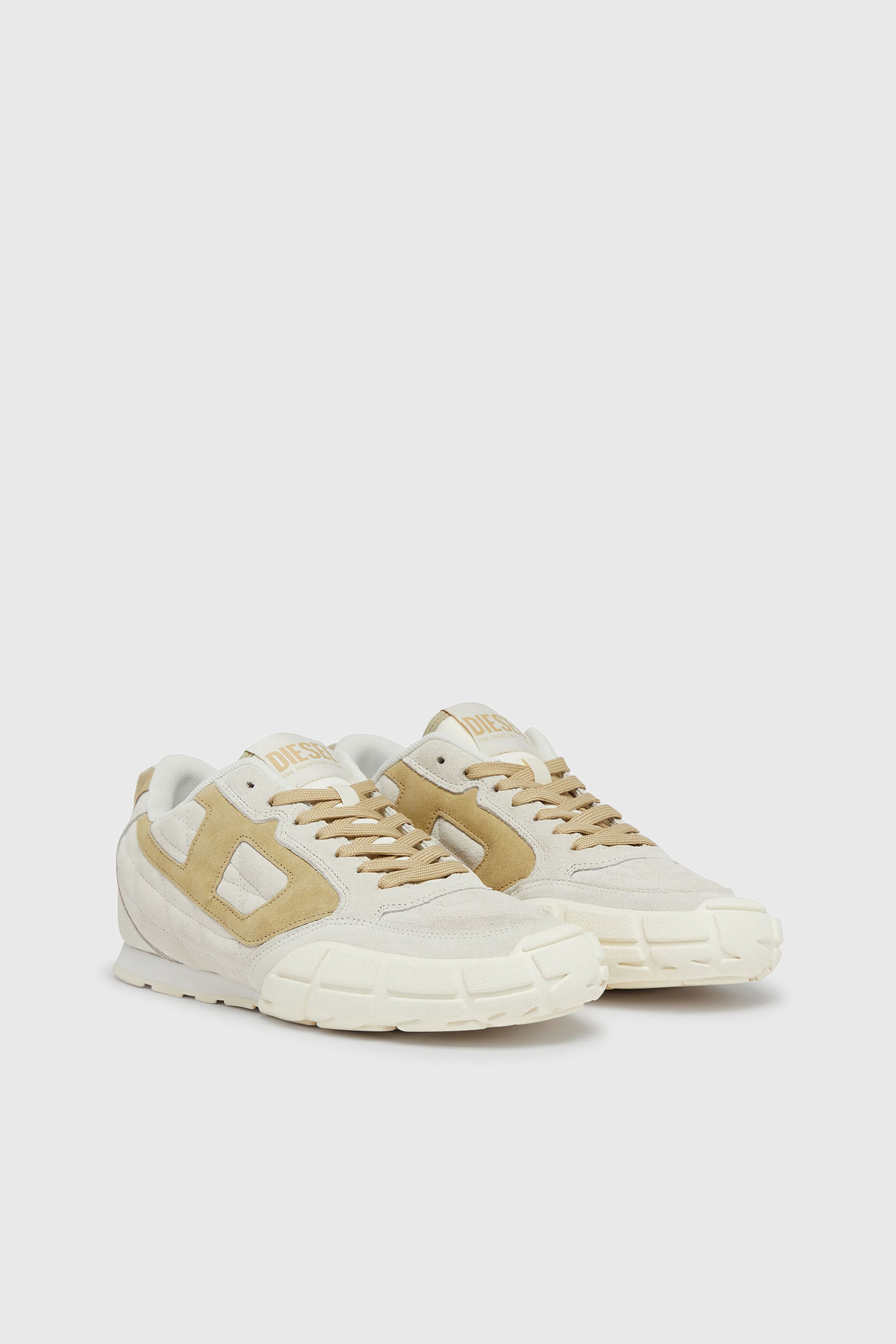 Diesel - S-PAGODHA LOW W, S-Pagodha-Sneaker in suede trapuntato Donna in Bianco - 2