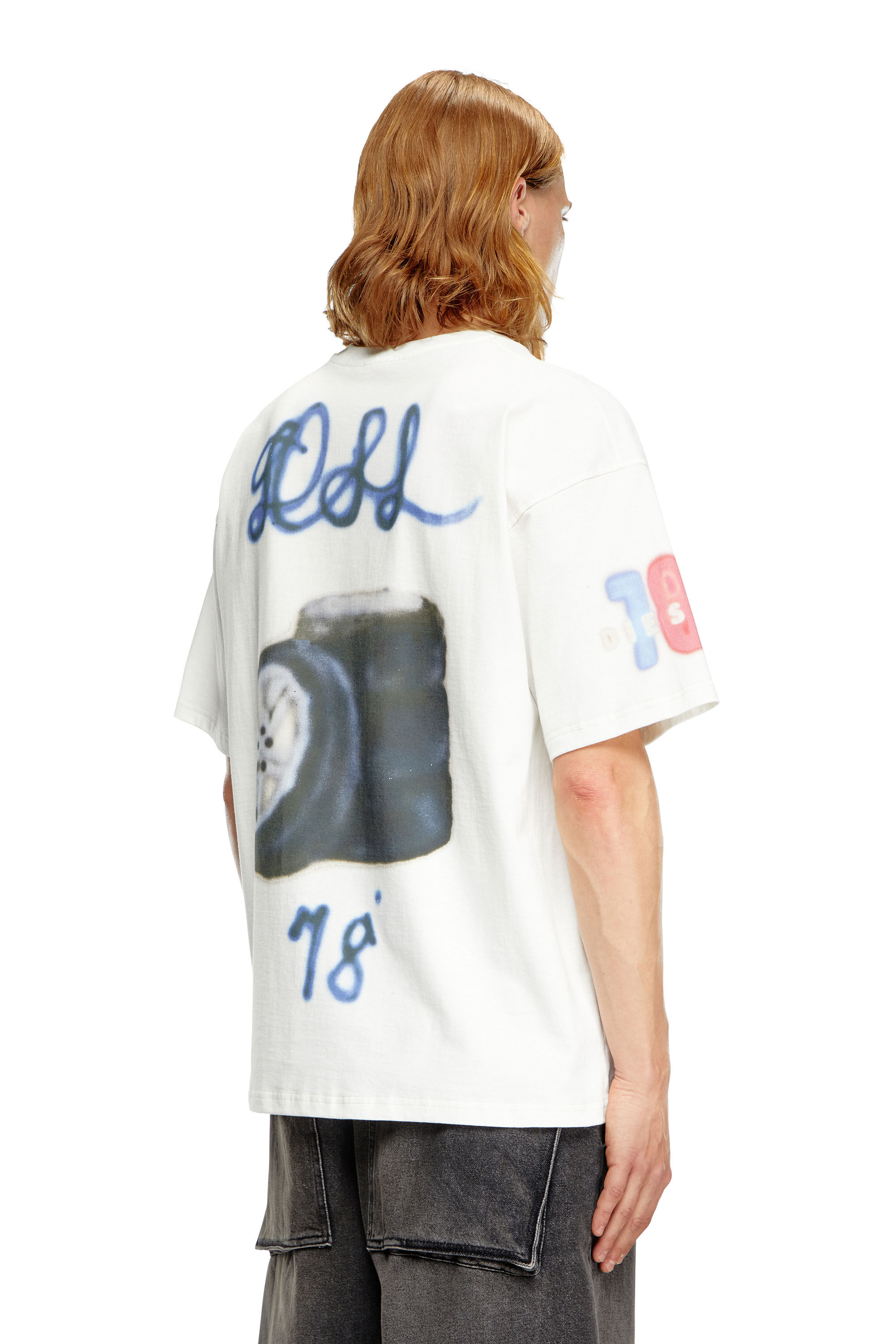 Diesel - T-BOXT-Q19, Uomo T-shirt con stampa logo e gomma in Bianco - Image 4