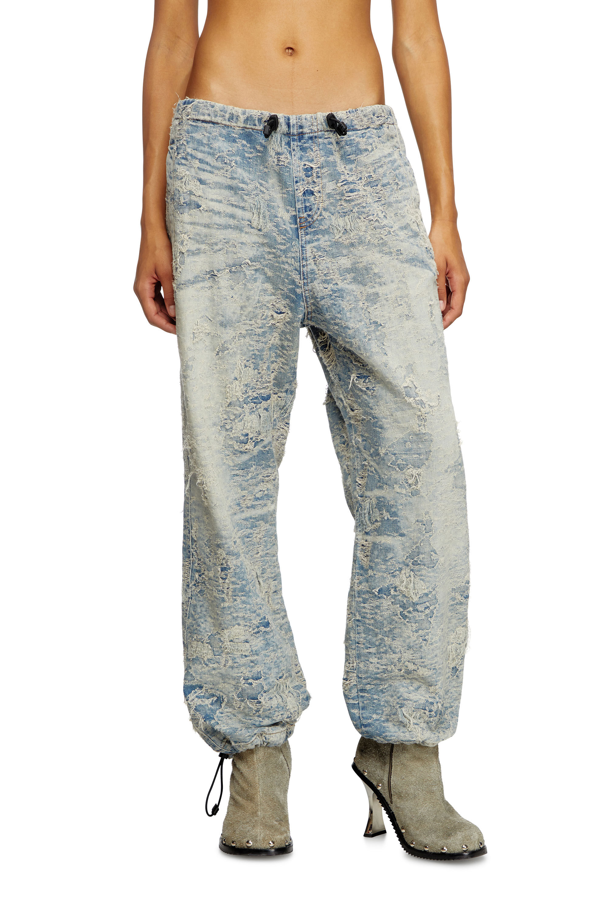 Diesel - Straight Jeans D-Martial 007Z7 Unisex, Blu Chiaro - Image 3