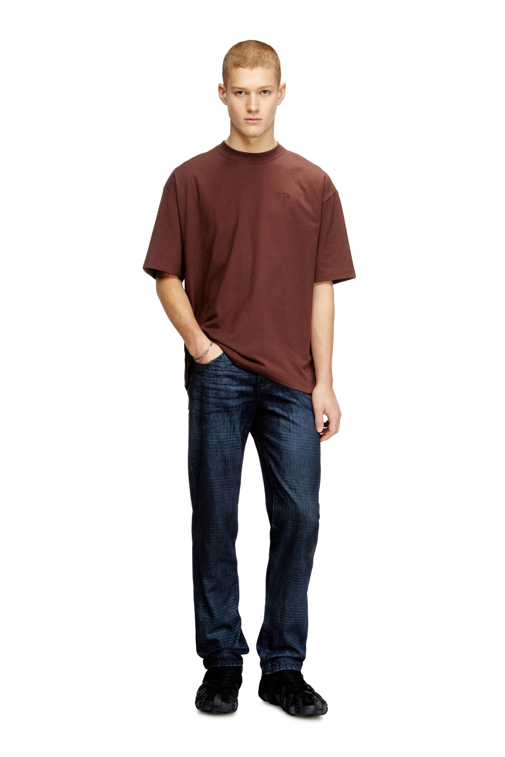 Diesel - T-BOGGY-MEGOVAL-D, Man's T-shirt with maxi oval D embroidery in null - 1
