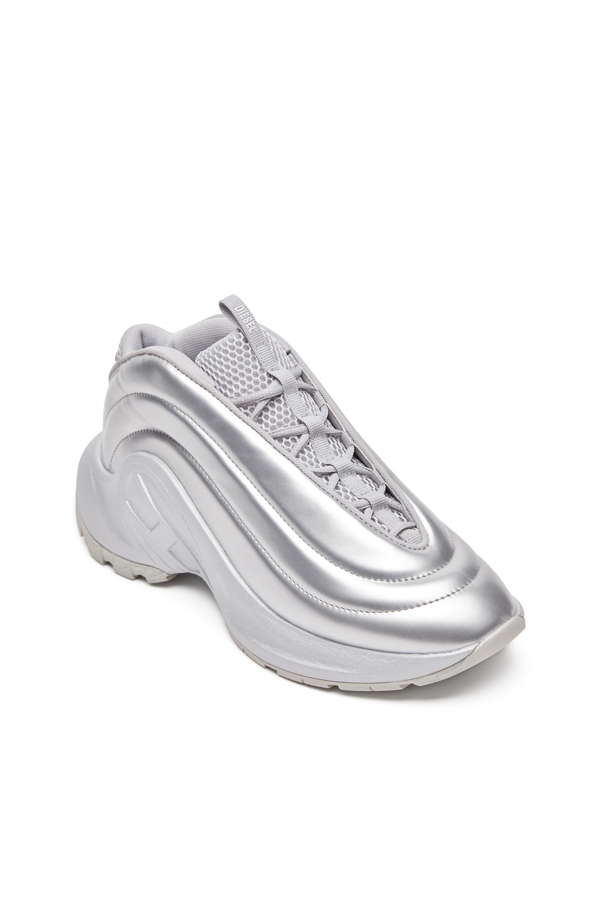 S D Runner Sneaker slip on con fondo Oval D Donna Argento Diesel