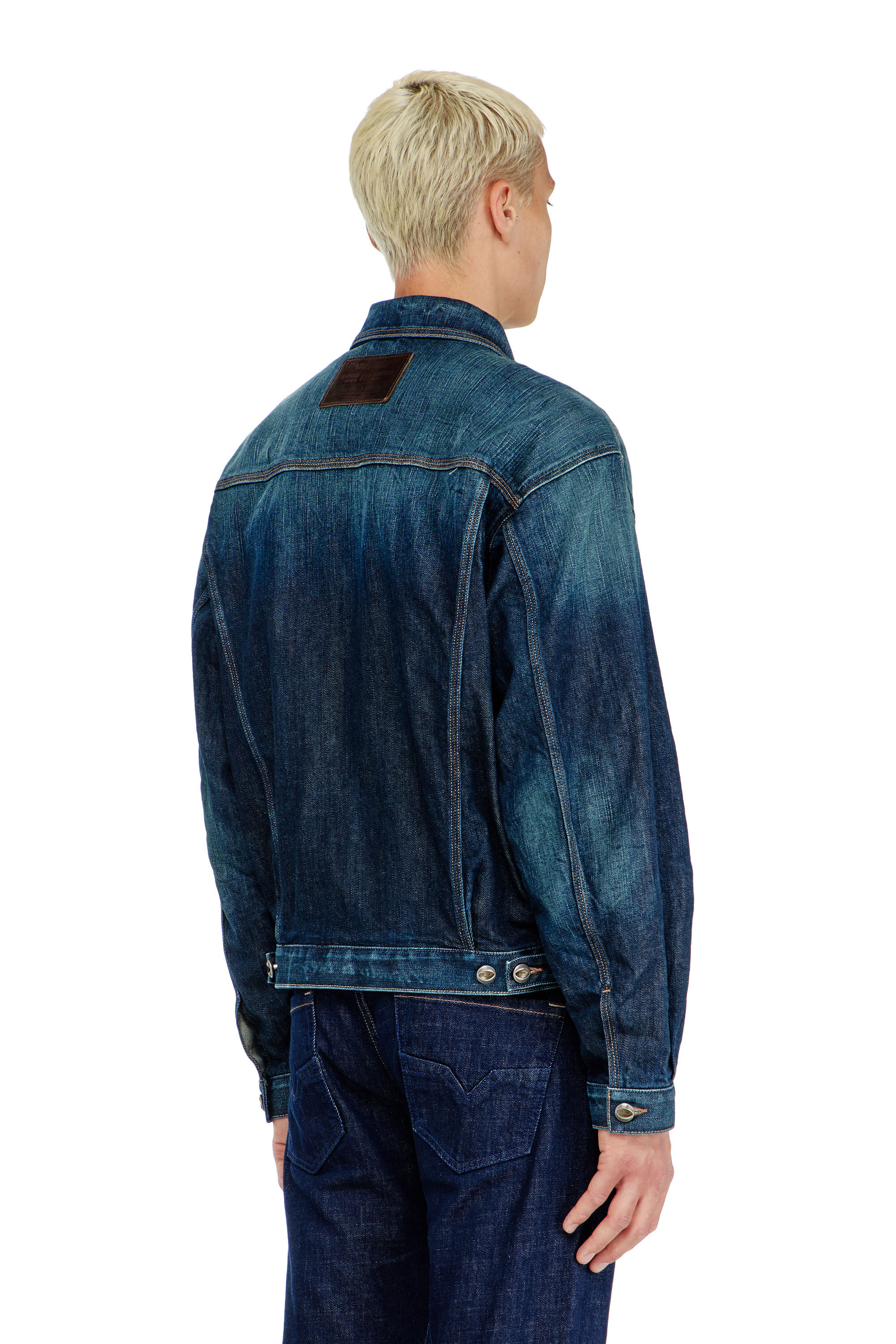Diesel - D-DENVER-CL, Trucker jacket in denim selvedge Unisex in Blu - 4