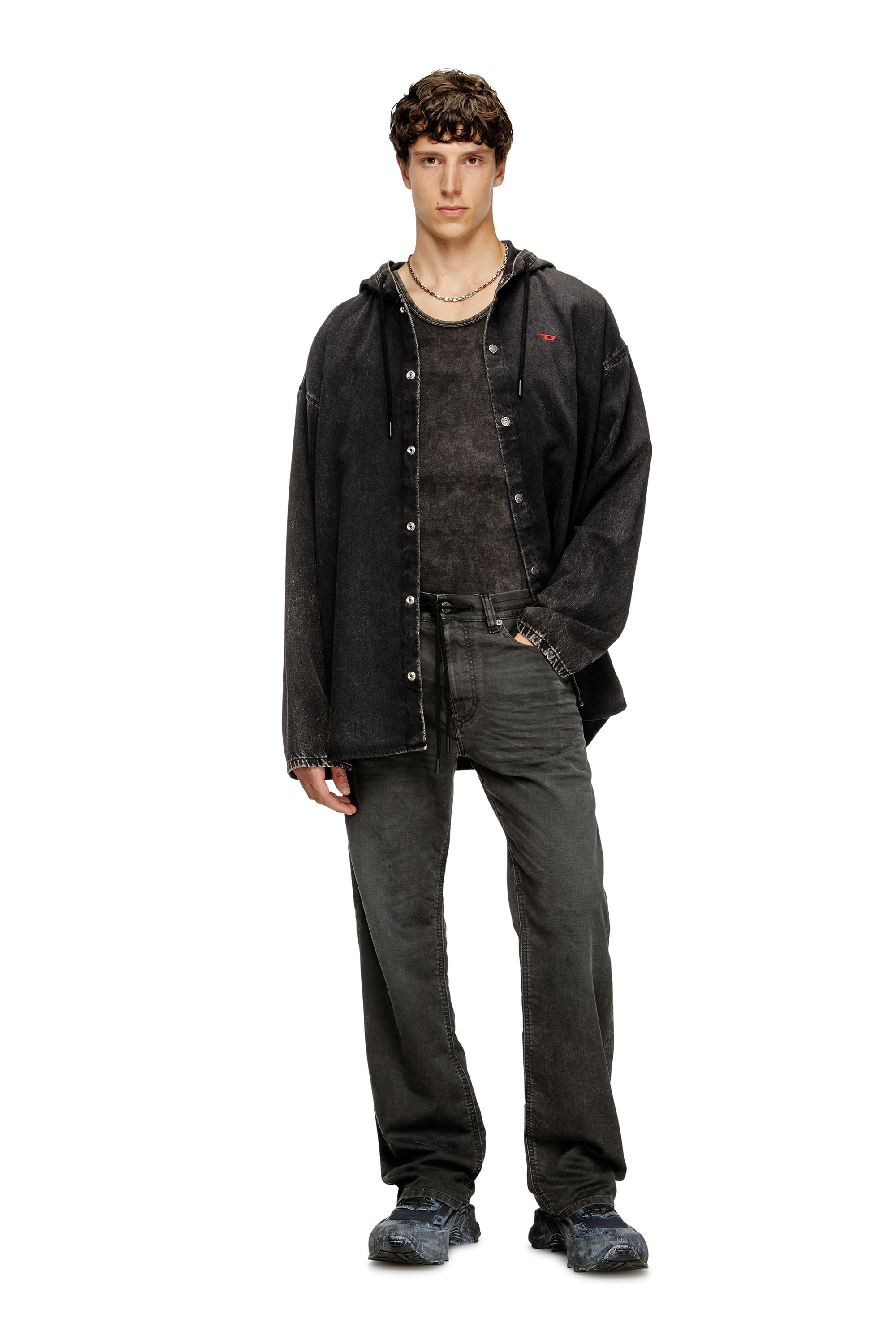 Diesel - Relaxed 2080 D-Reel Joggjeans® 09J75 Uomo, Nero/Grigio scuro - Image 1