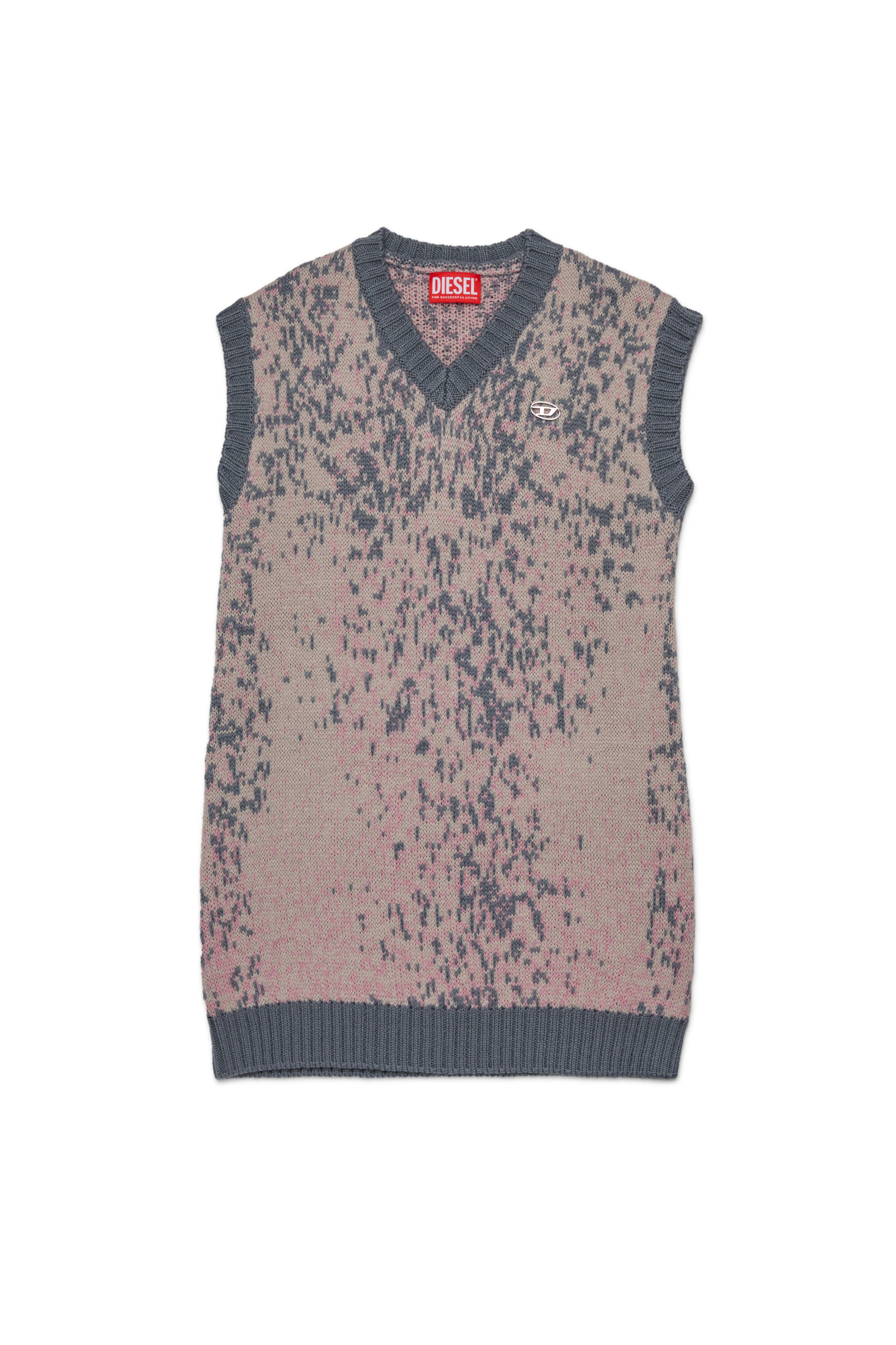 Diesel - DIAMA, Abito in lana con scollo a V Donna in Rosa - 1