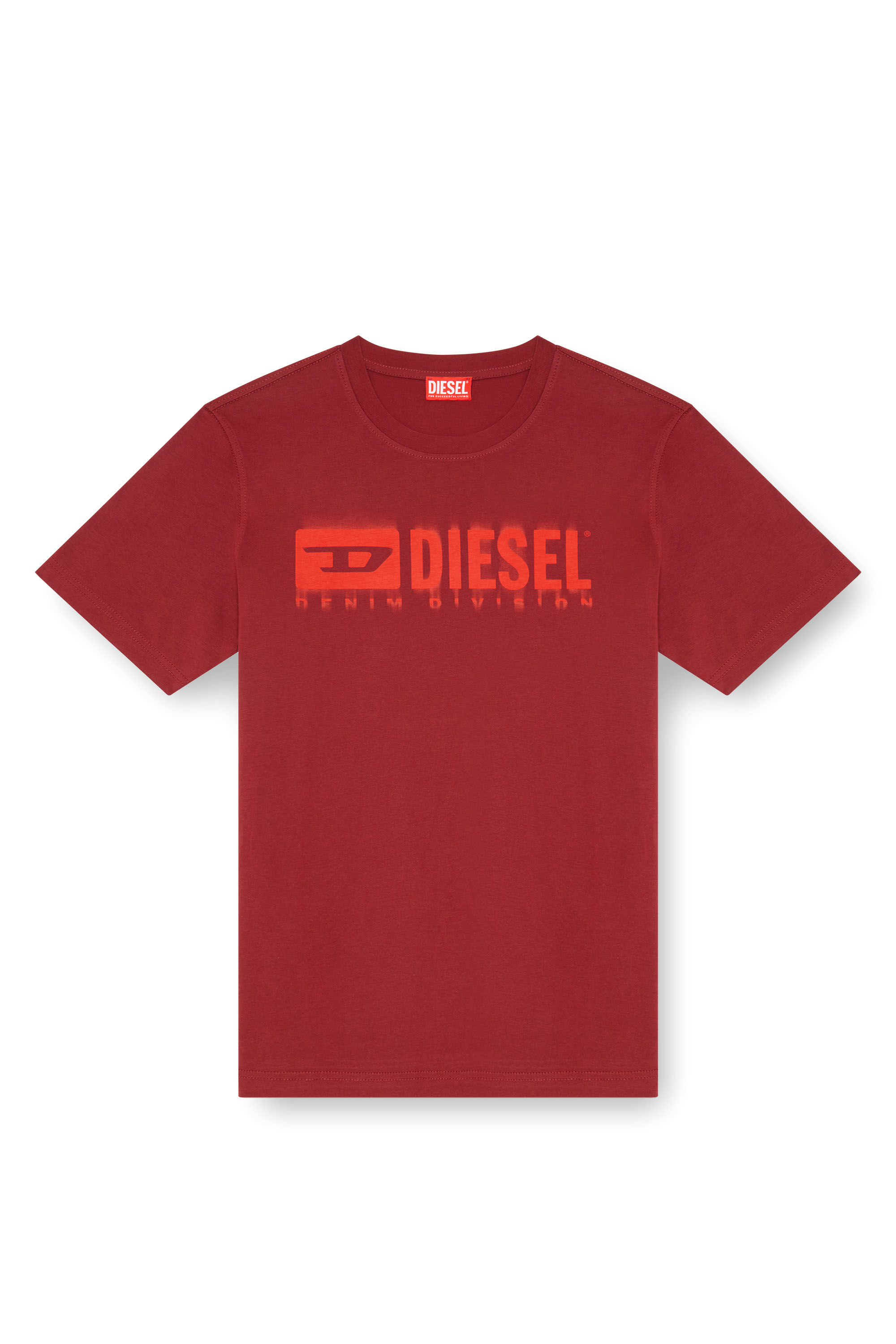 Diesel - T-ADJUST-Q7, Man T-shirt with blurry Diesel logo in Red - Image 2