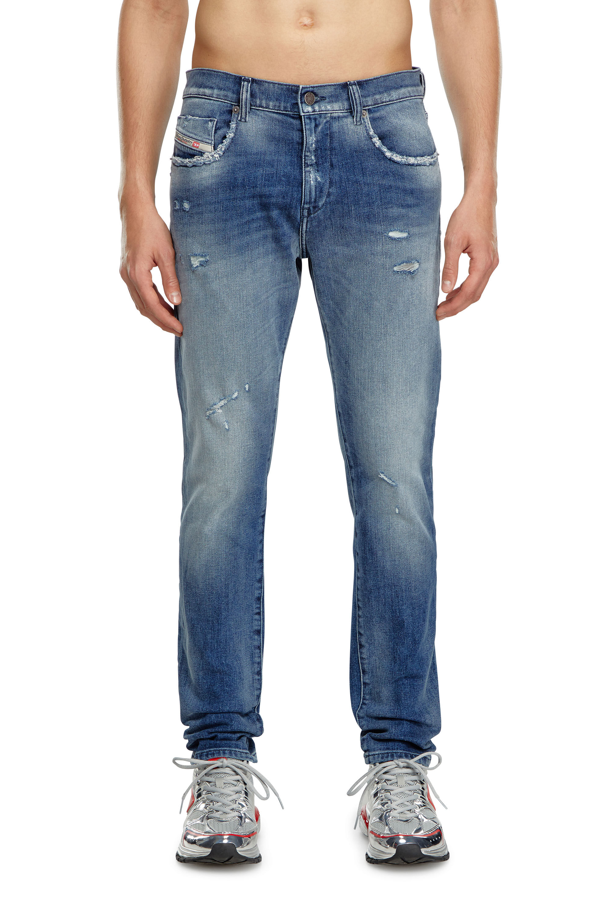 Diesel - Uomo Slim Jeans 2019 D-Strukt 09J61, Blu medio - Image 3