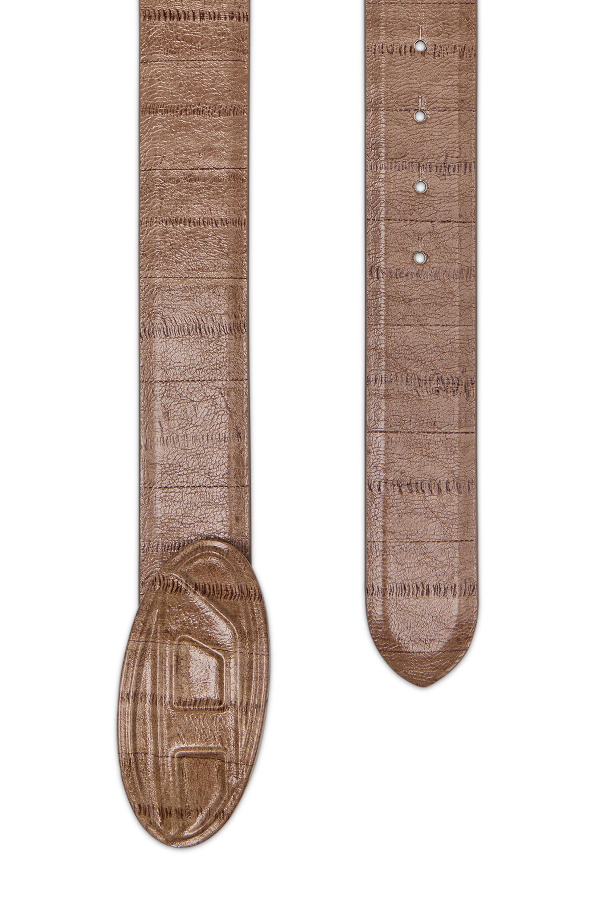 Diesel - B-1DR EMBRACED, Cintura di 4 cm in pelle effetto anguilla Uomo in Marrone - 3
