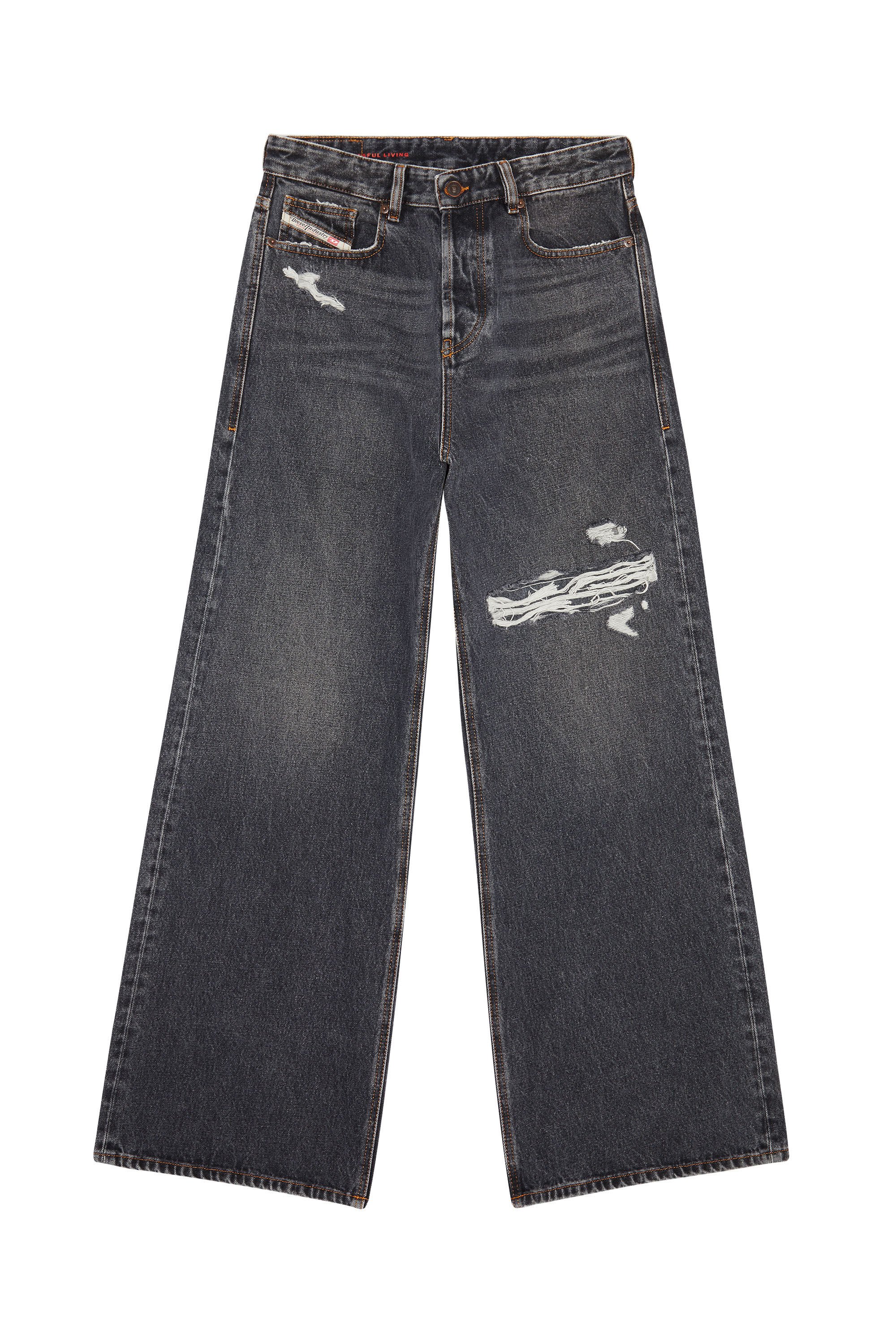 Diesel - Straight Jeans 1996 D-Sire 007F6, Nero/Grigio scuro - Image 2