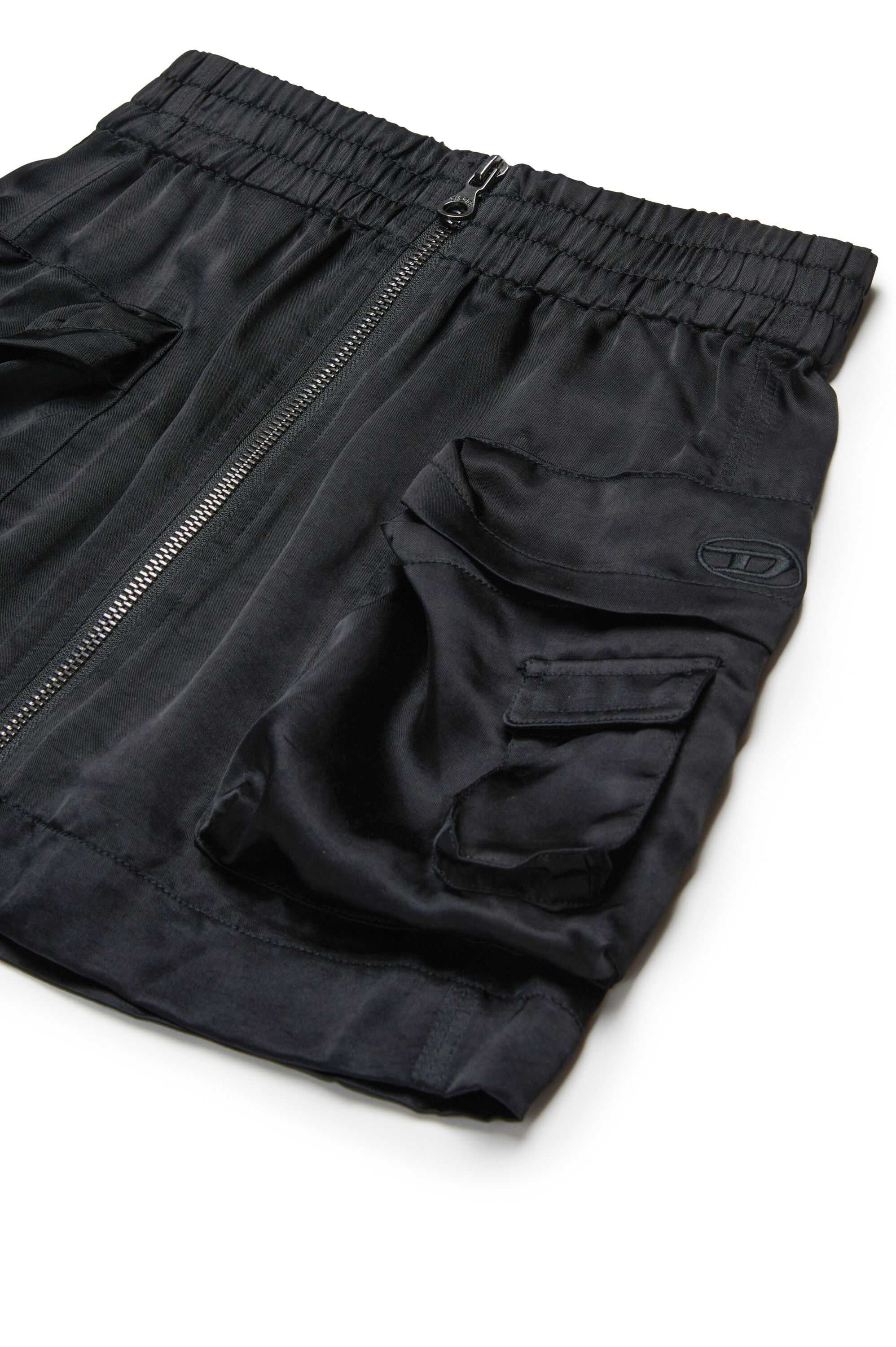 Diesel - GOMIRTYS, Gonna cargo lucida Donna in Nero - 3
